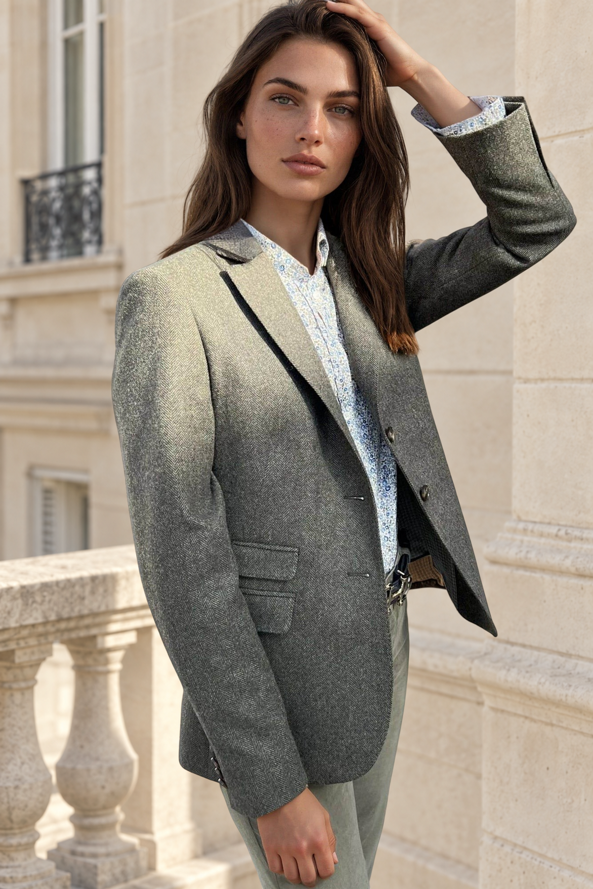 Veste Vesnove pure laine - Chevron kaki-VESTE BLAZER FEMME-Curling-Paris