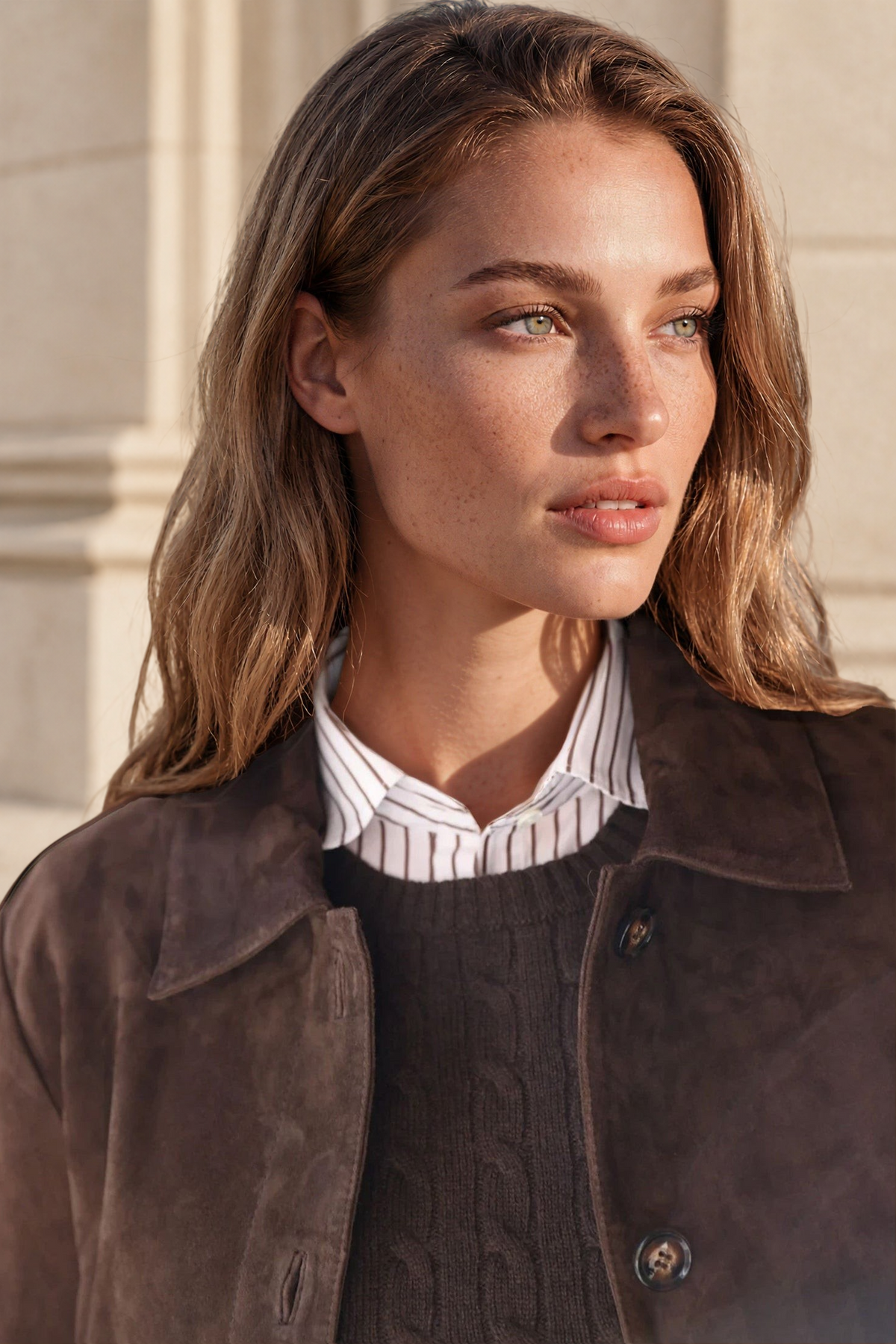 Veste Yona en chèvre velours - Marron-VESTE BLAZER FEMME-Curling-Paris