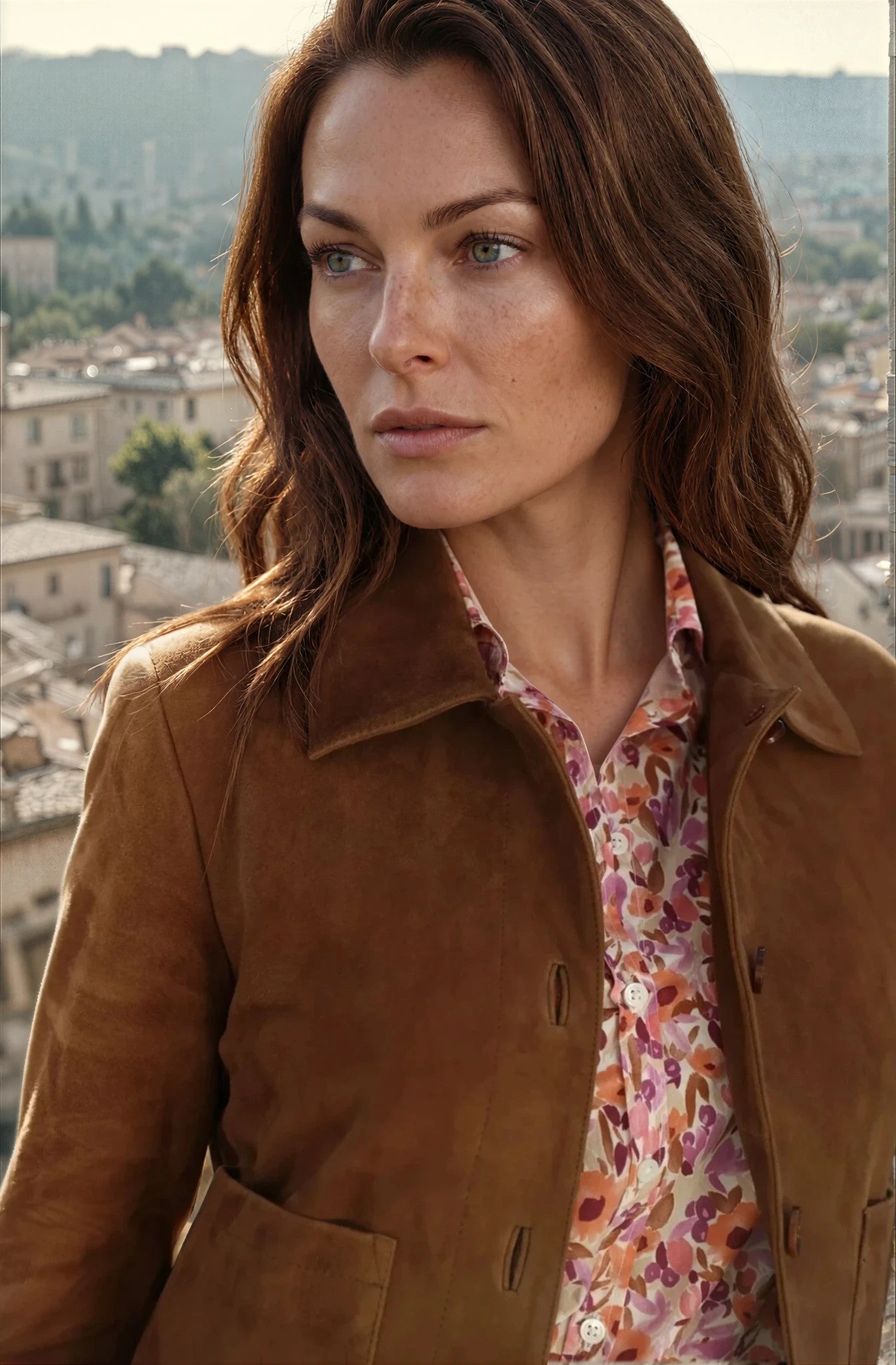Veste Yona en chèvre velours - Vison-VESTE BLAZER FEMME-Curling-Paris
