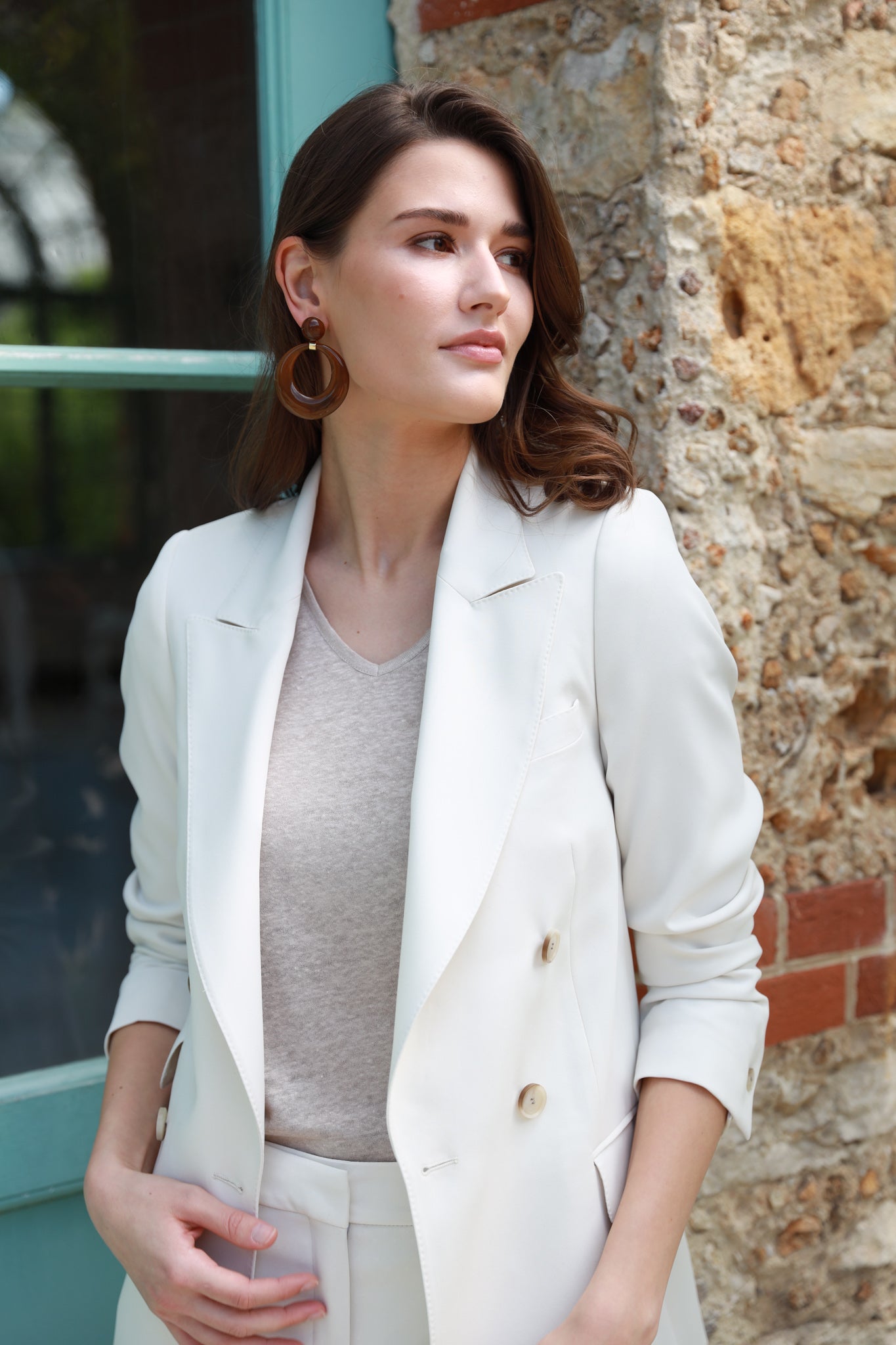 Veste croisée Romy - Ecru-VESTE BLAZER FEMME-Curling-Paris