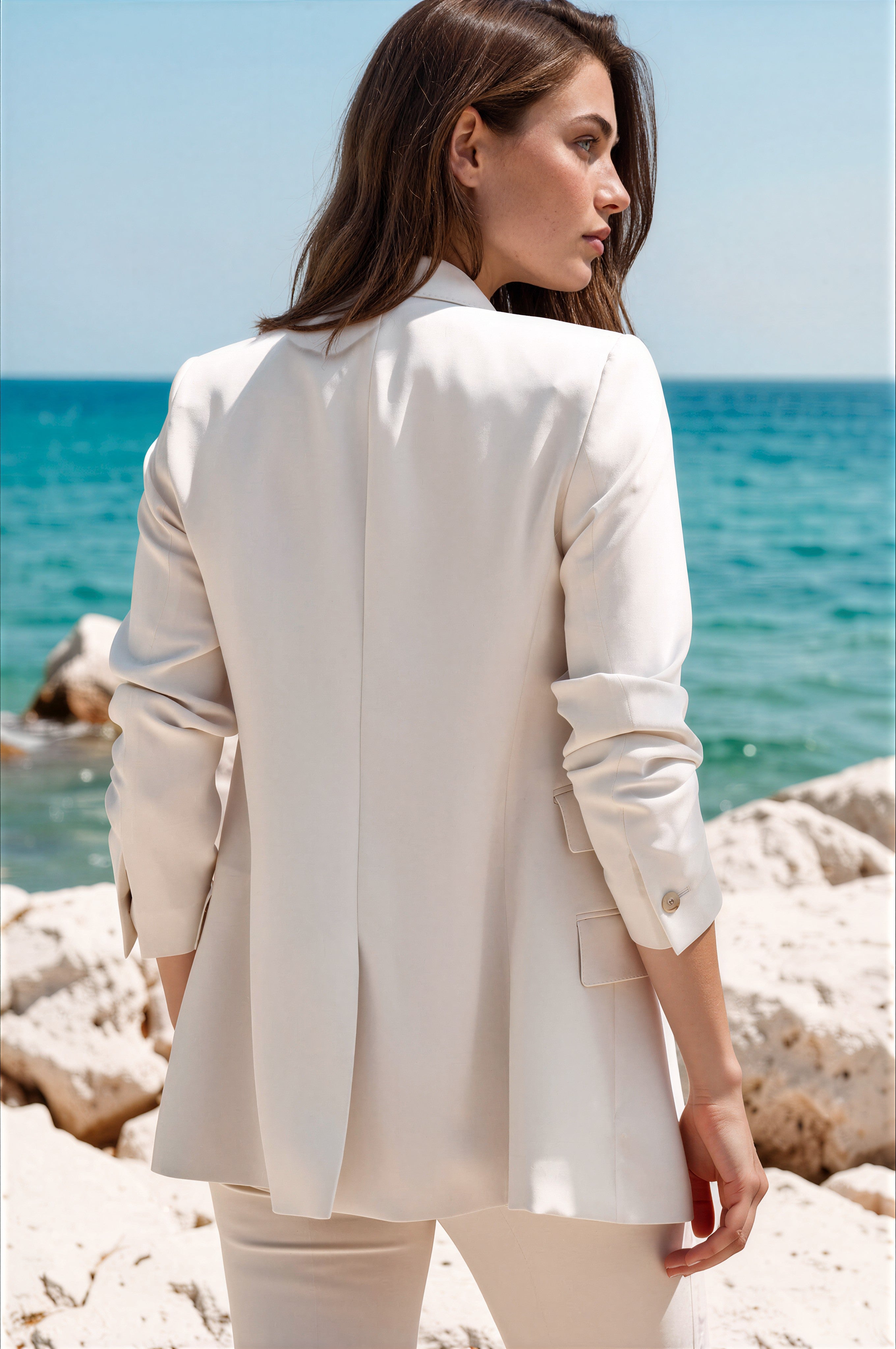 Veste croisée Romy - Ecru-VESTE BLAZER FEMME-Curling-Paris