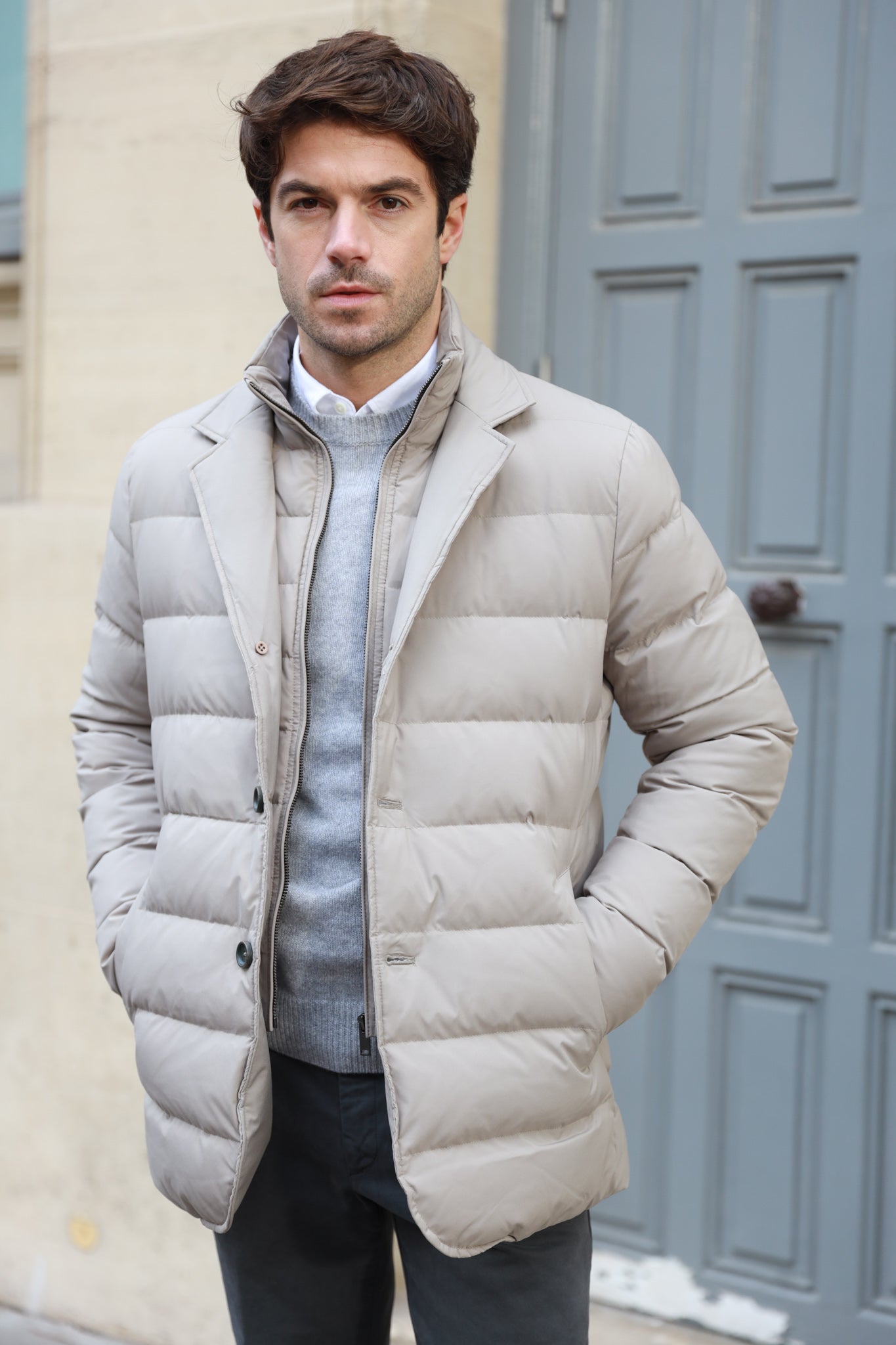 Veste parka Lorenzo - Beige-MANTEAU HOMME-Curling-Paris