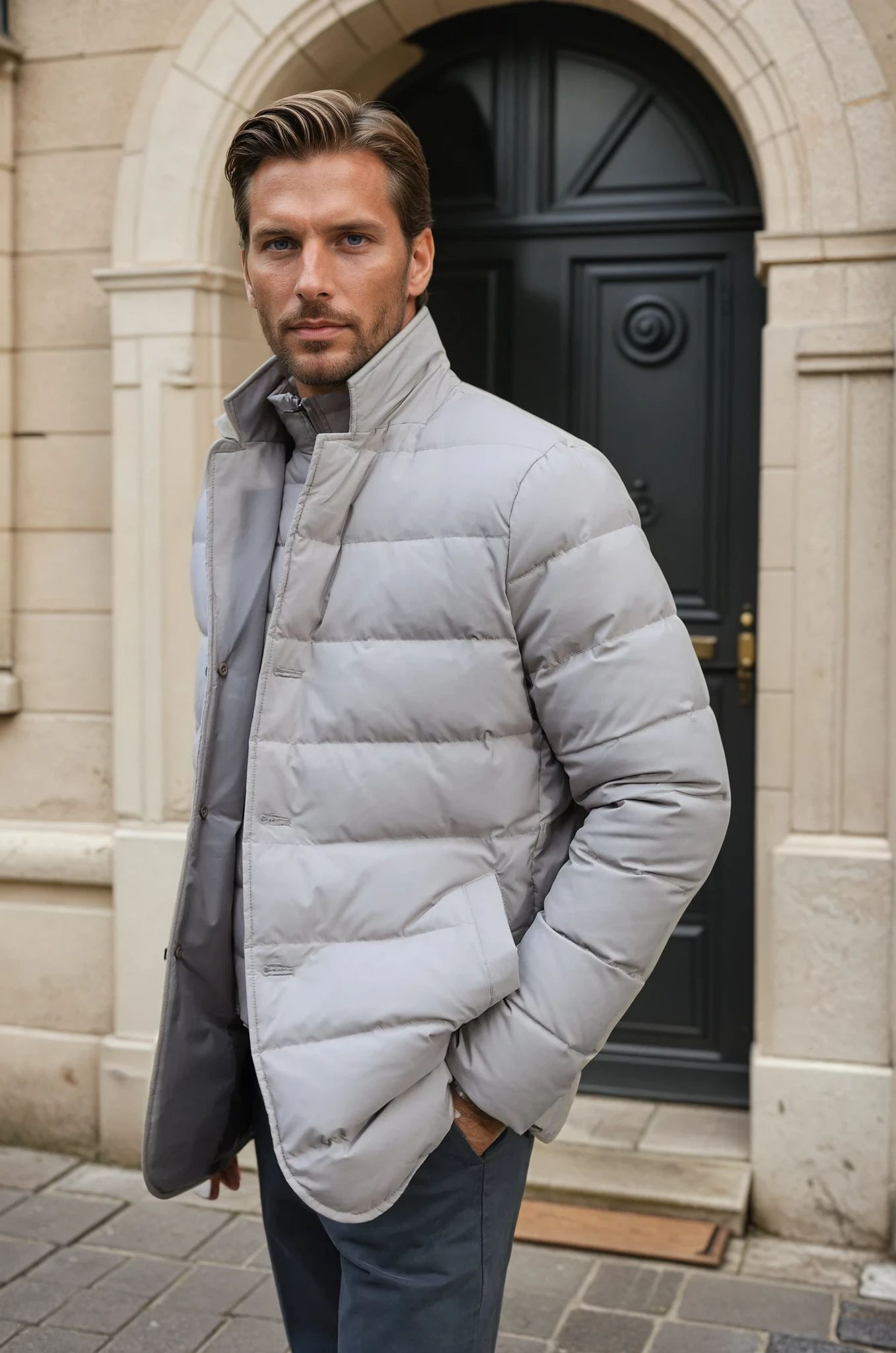 Veste parka Lorenzo - Beige-MANTEAU HOMME-Curling-Paris