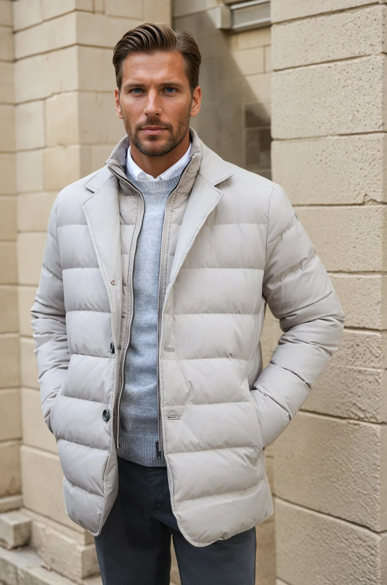Veste parka Lorenzo - Beige-MANTEAU HOMME-Curling-Paris