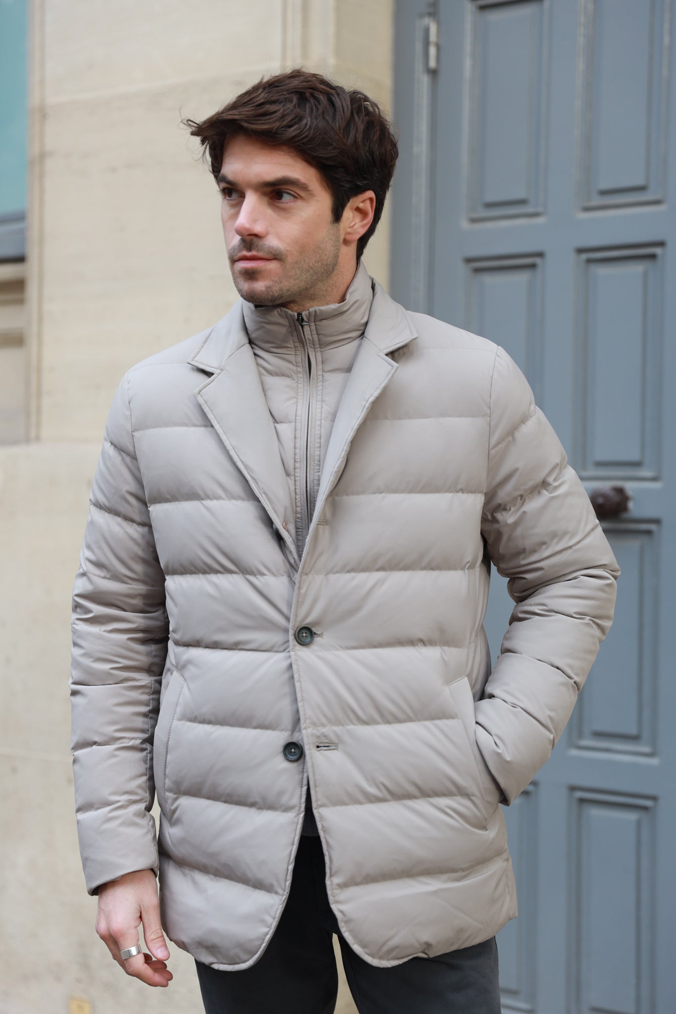 Veste parka Lorenzo - Beige-MANTEAU HOMME-Curling-Paris