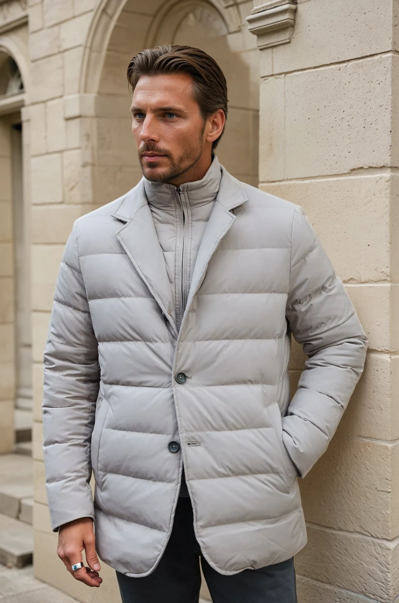 Veste parka Lorenzo - Beige-MANTEAU HOMME-Curling-Paris