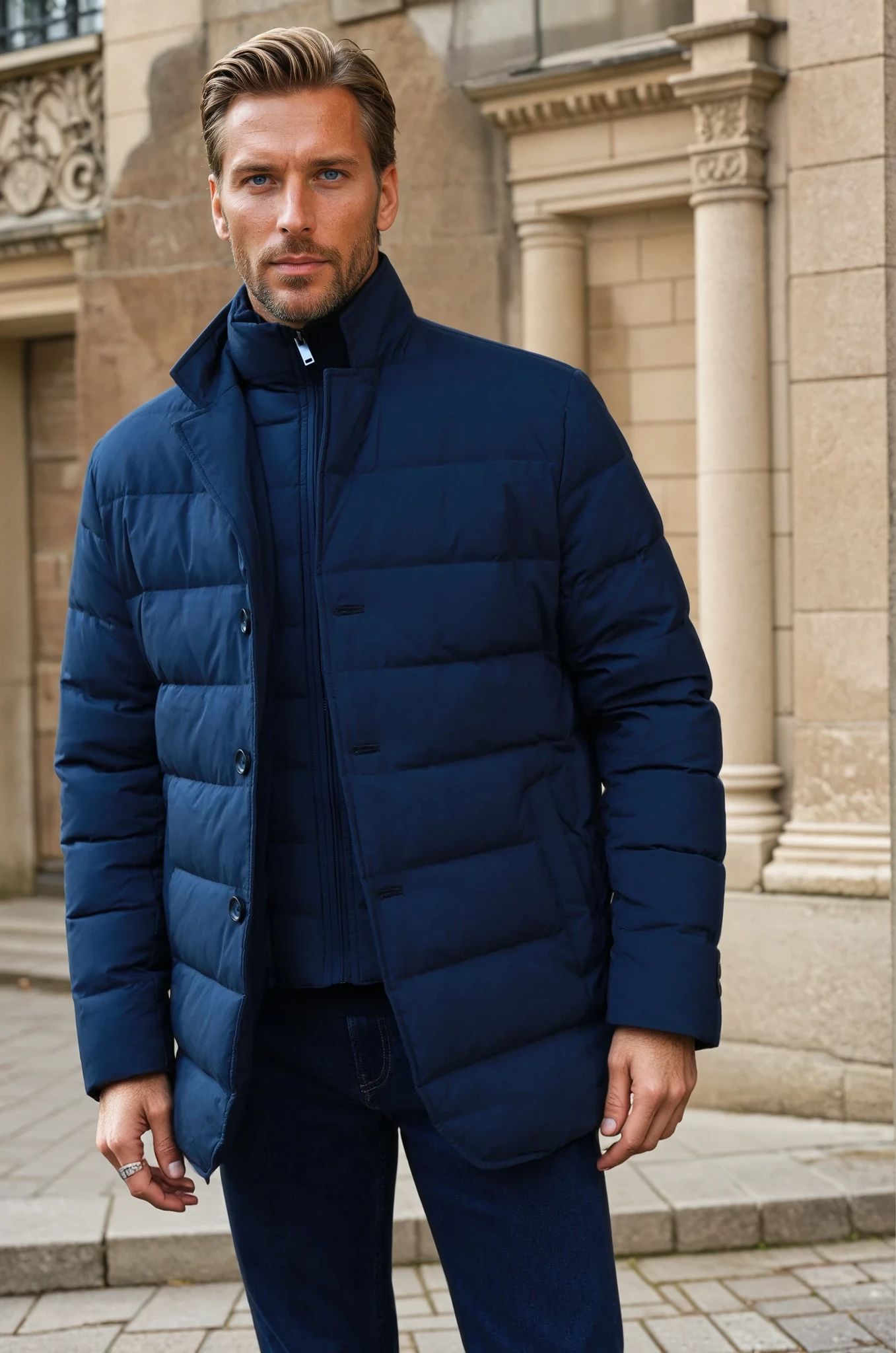 Veste parka Lorenzo - Marine-MANTEAU HOMME-Curling-Paris
