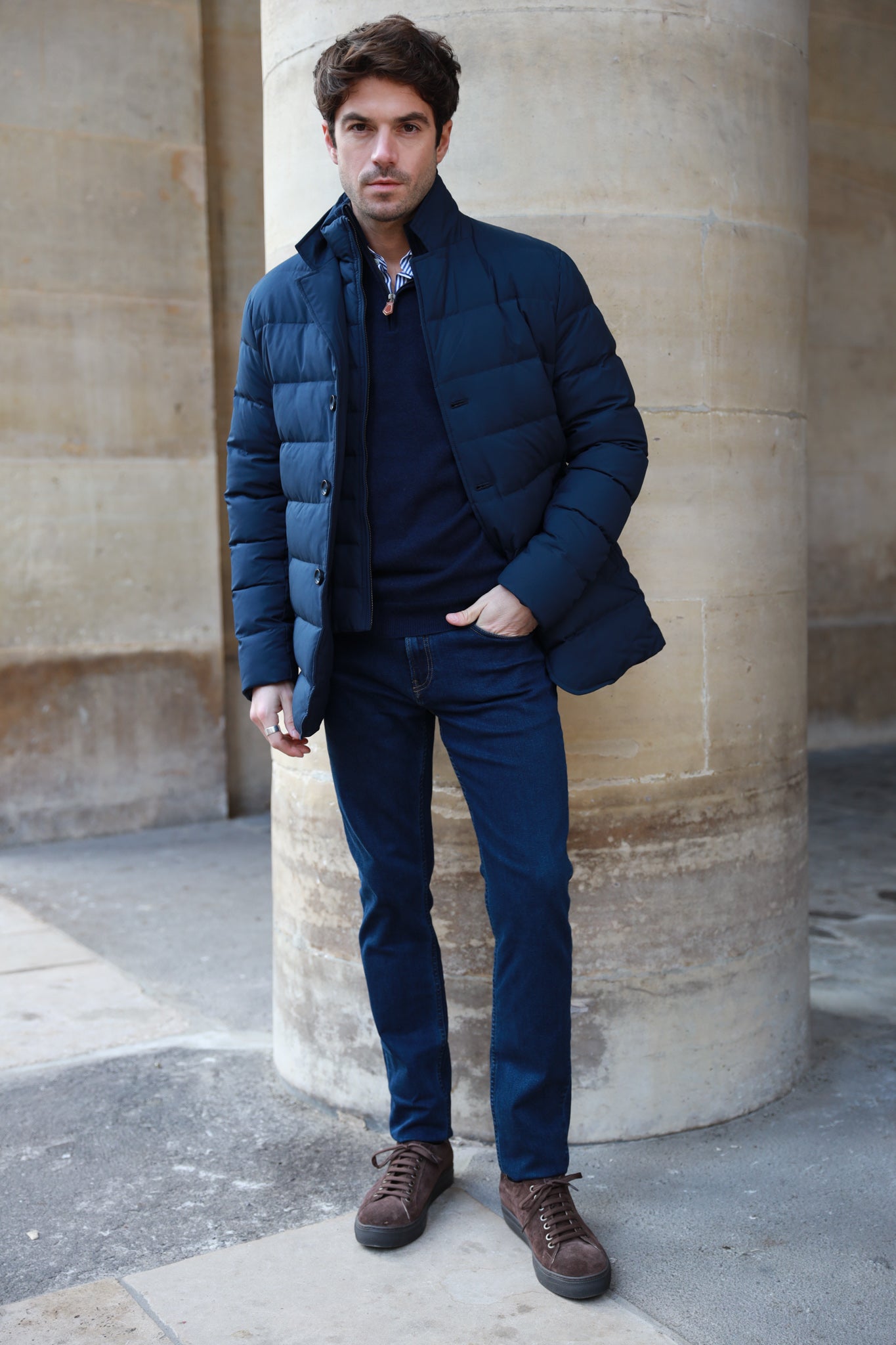 Veste parka Lorenzo - Marine-MANTEAU HOMME-Curling-Paris