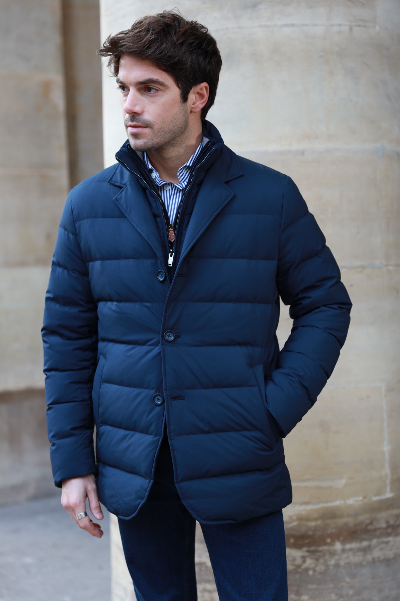 Veste parka Lorenzo - Marine-MANTEAU HOMME-Curling-Paris