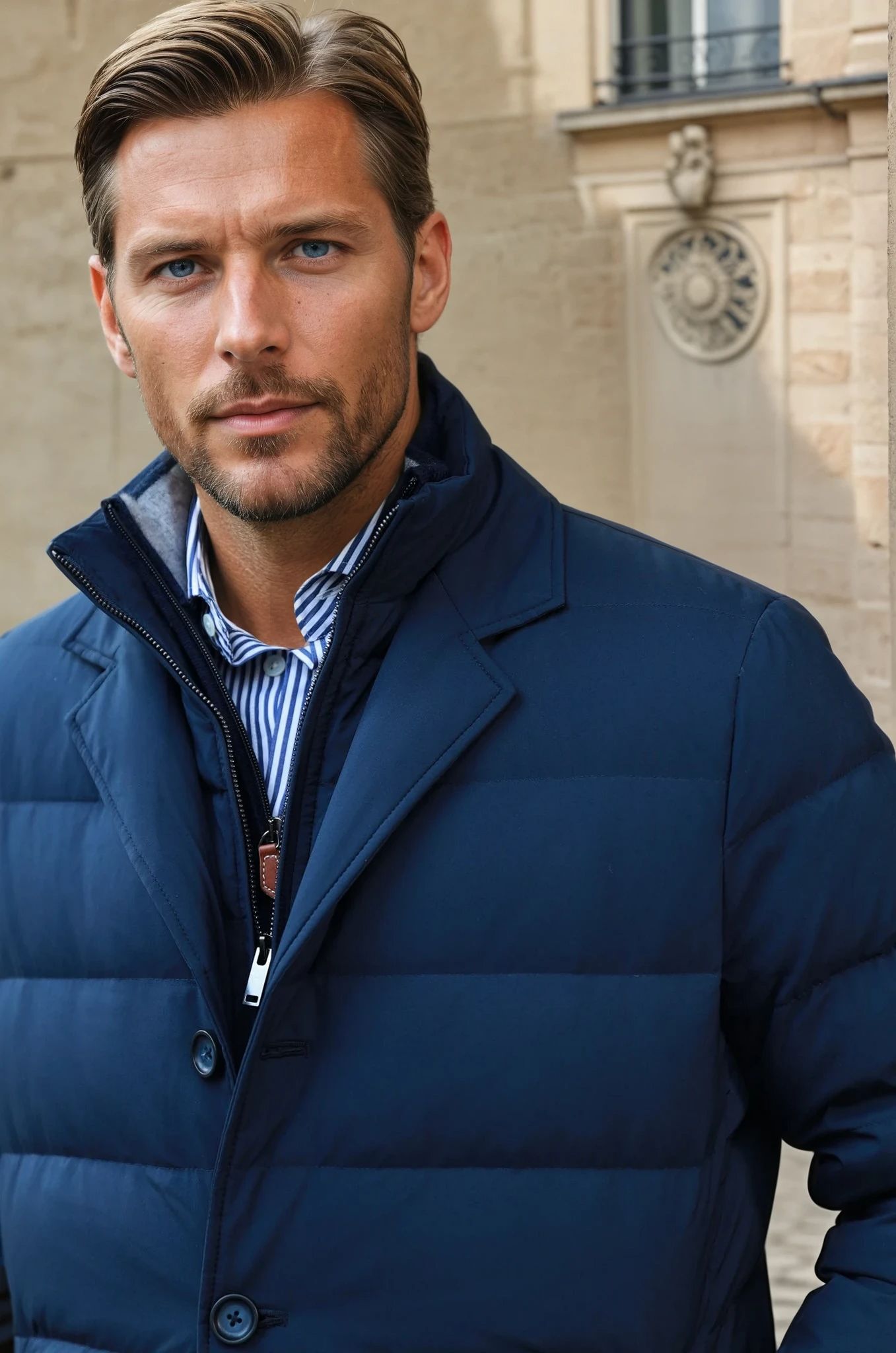 Veste parka Lorenzo - Marine-MANTEAU HOMME-Curling-Paris