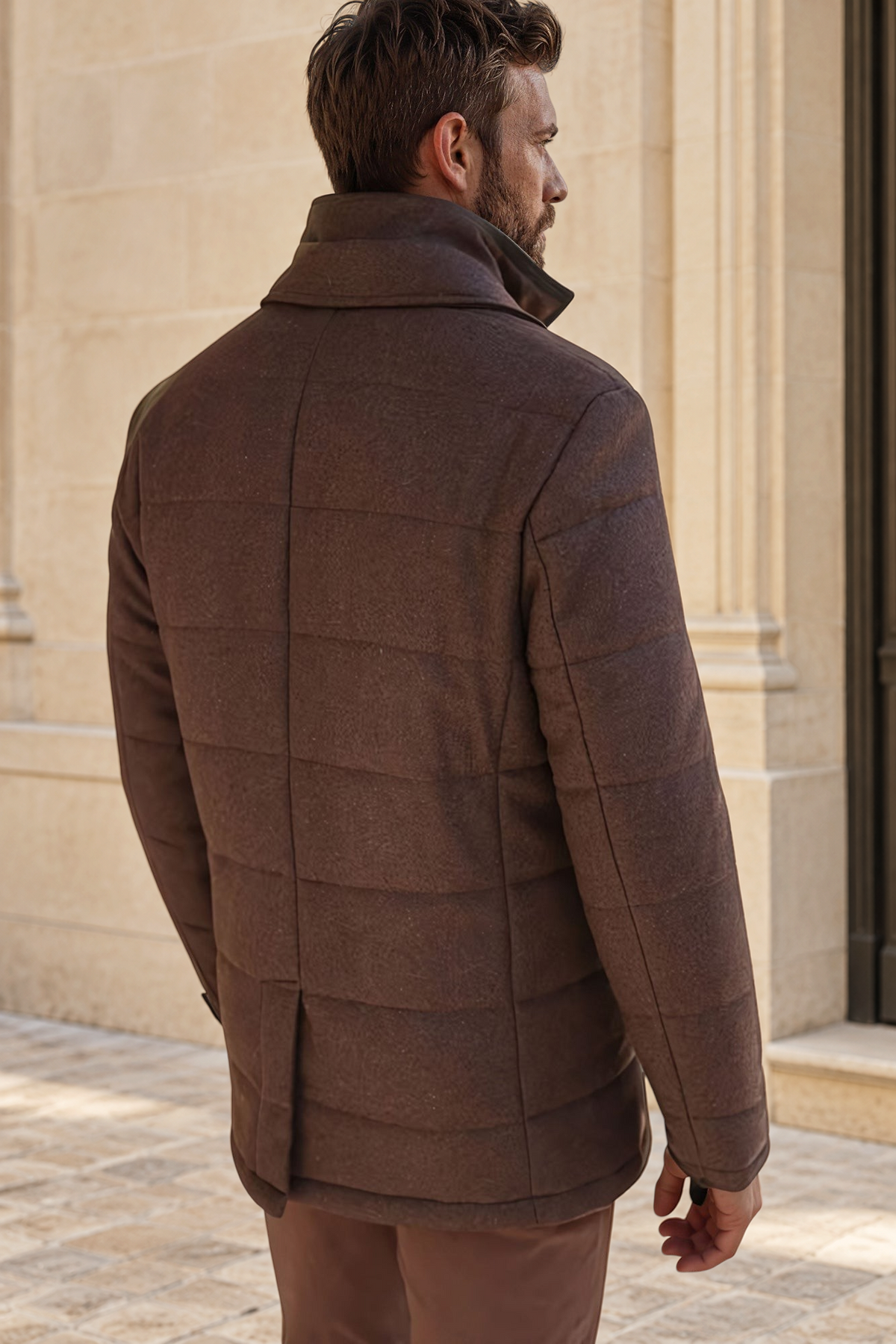 Veste parka Martin en laine – Marron-MANTEAU HOMME-Curling-Paris
