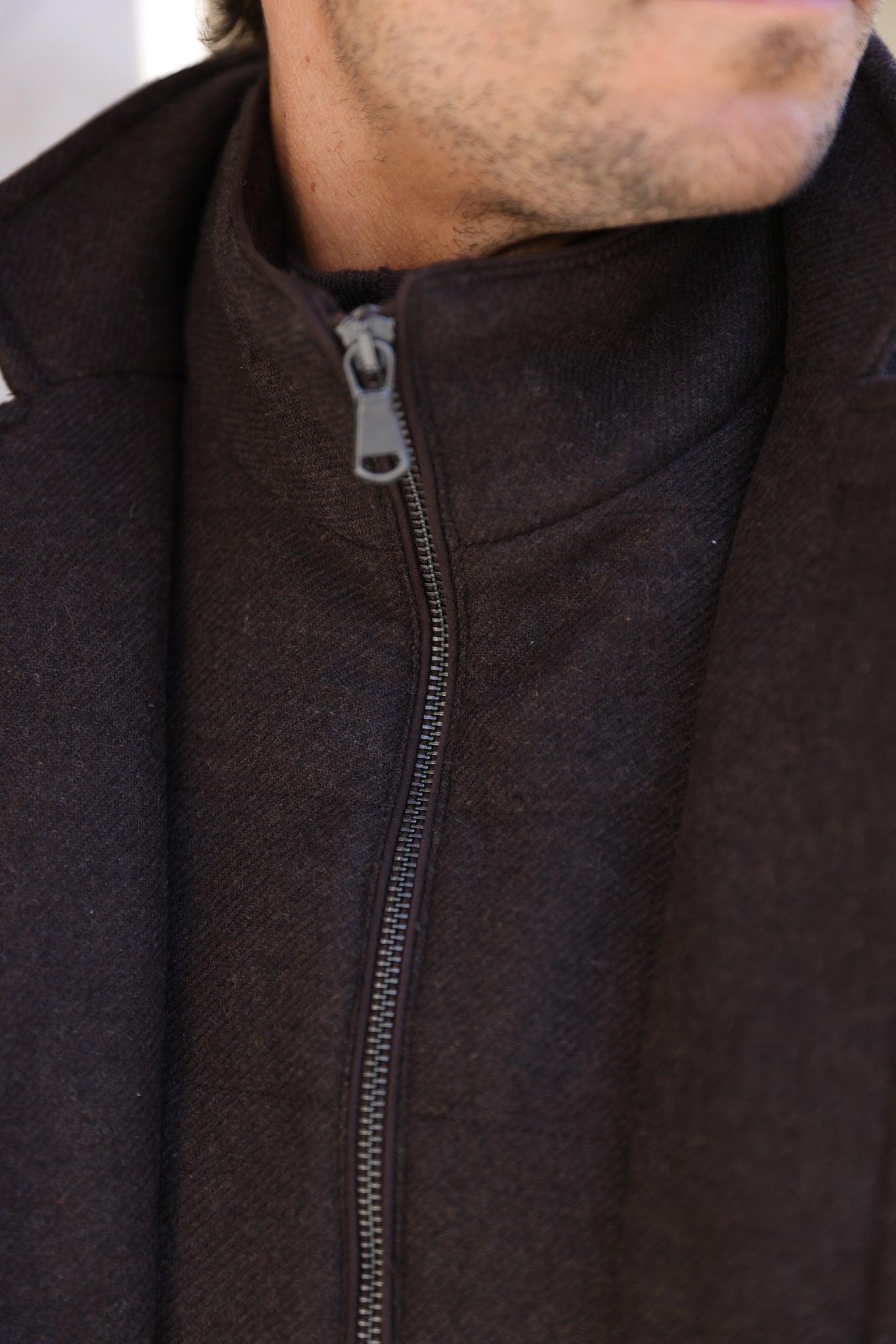Veste parka Martin en laine - Chocolat-MANTEAU HOMME-Curling-Paris