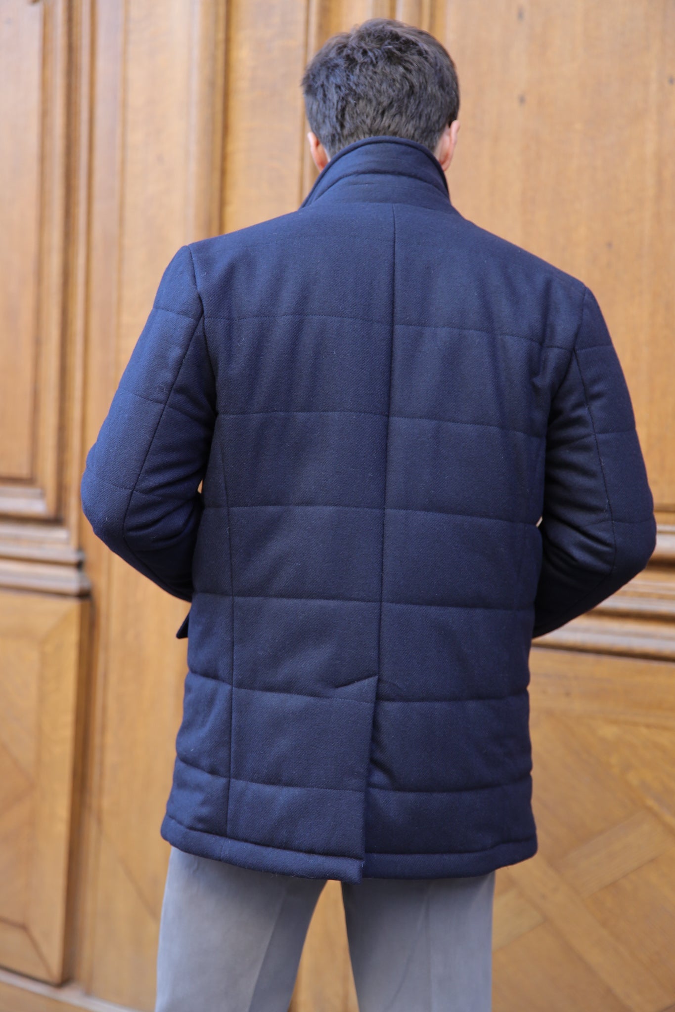 Veste parka Martin en laine - Marine-MANTEAU HOMME-Curling-Paris