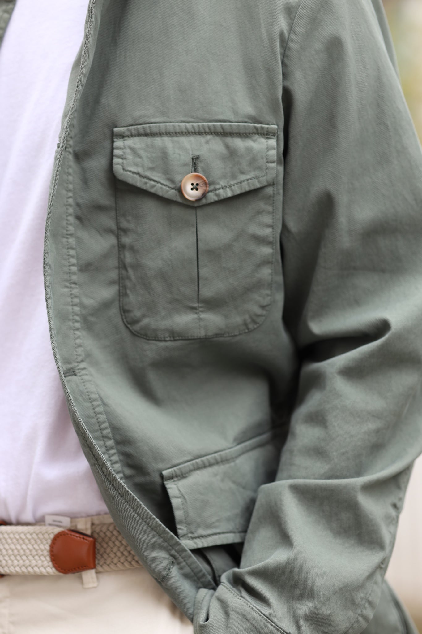 Veste saharienne Sahara en lyocell & coton stretch - Kaki-VESTE BLAZER HOMME-Curling-Paris