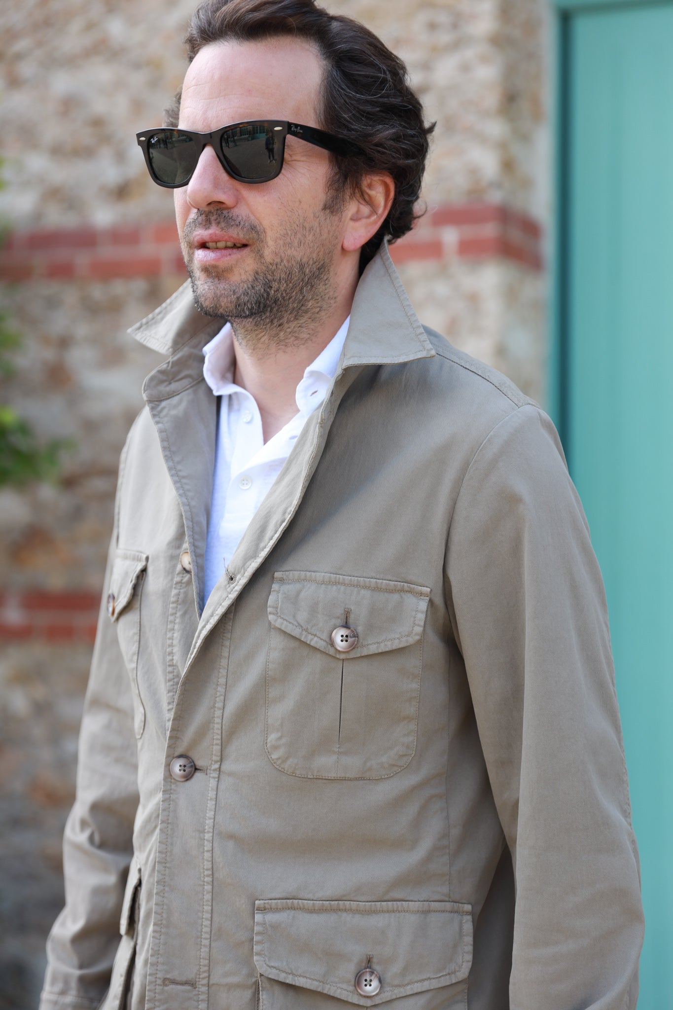 Veste saharienne Sahara en lyocell et coton stretch - Beige-VESTE BLAZER HOMME-Curling-Paris