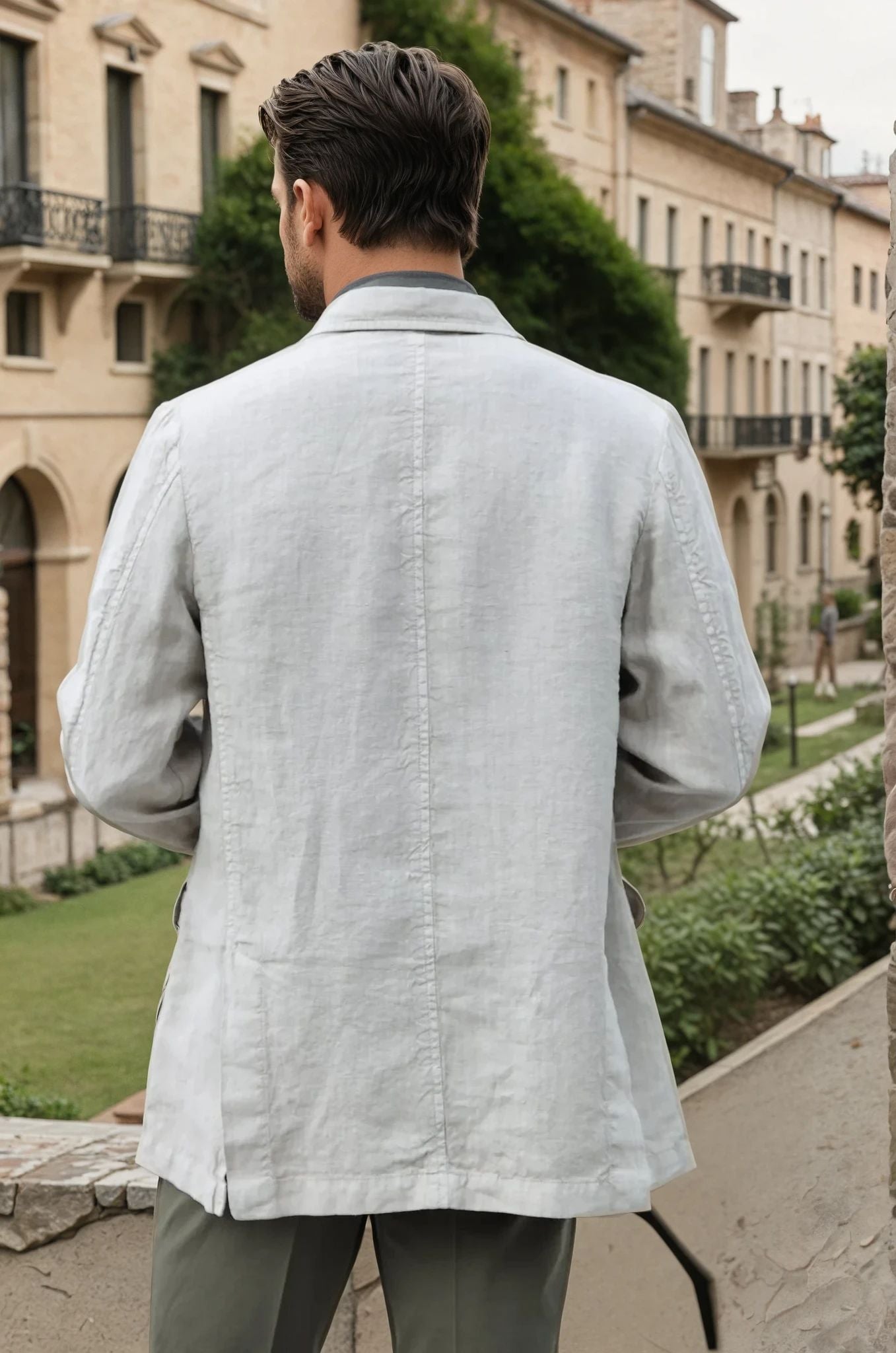 Veste saharienne en lin - Beige-VESTE BLAZER HOMME-Curling-Paris