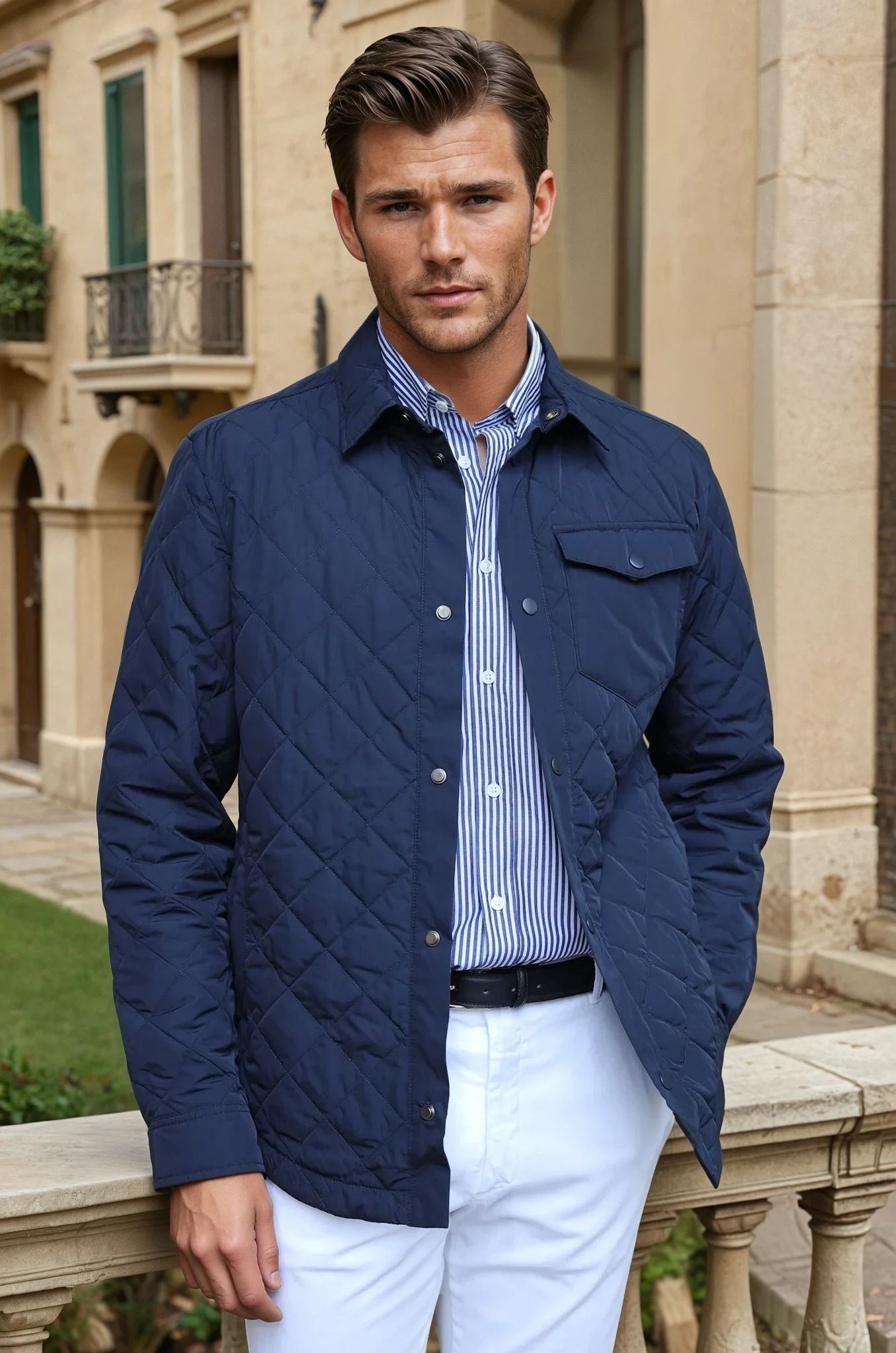 Veste surchemise matelassée - marine-MANTEAU HOMME-Curling-Paris