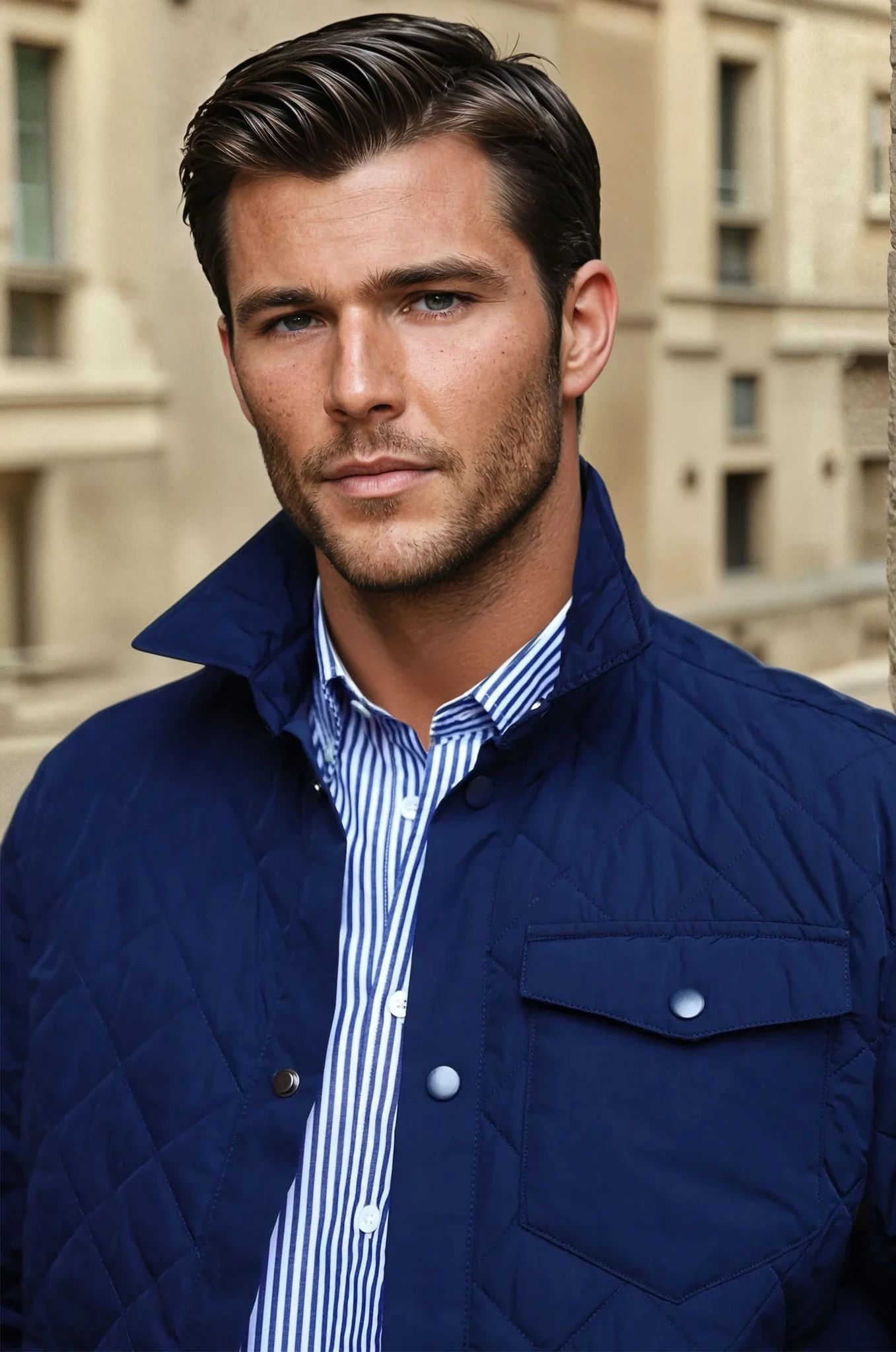 Veste surchemise matelassée - marine-MANTEAU HOMME-Curling-Paris