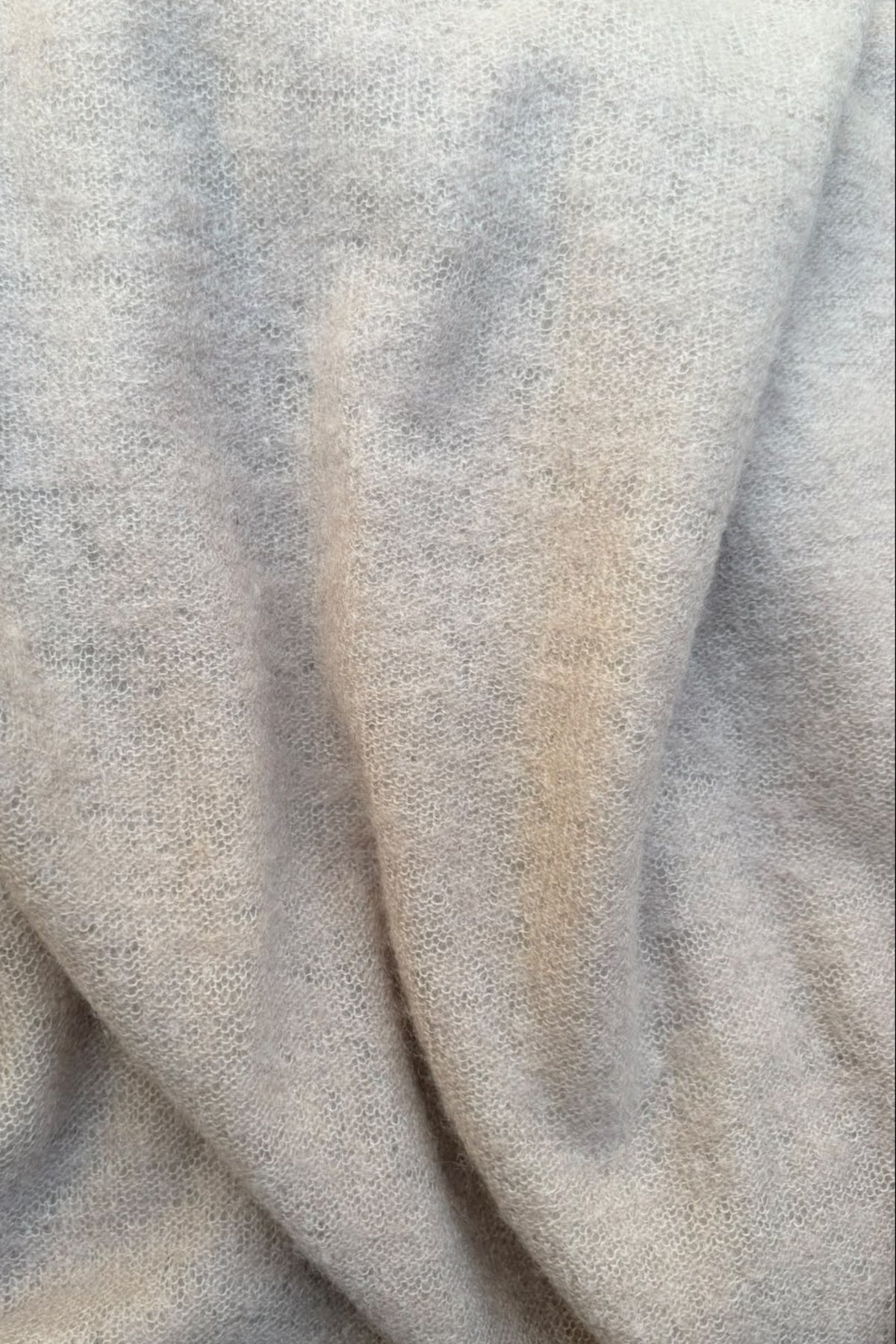 Étole Mathilde en cachemire ecru & taupe - Tie & Dye