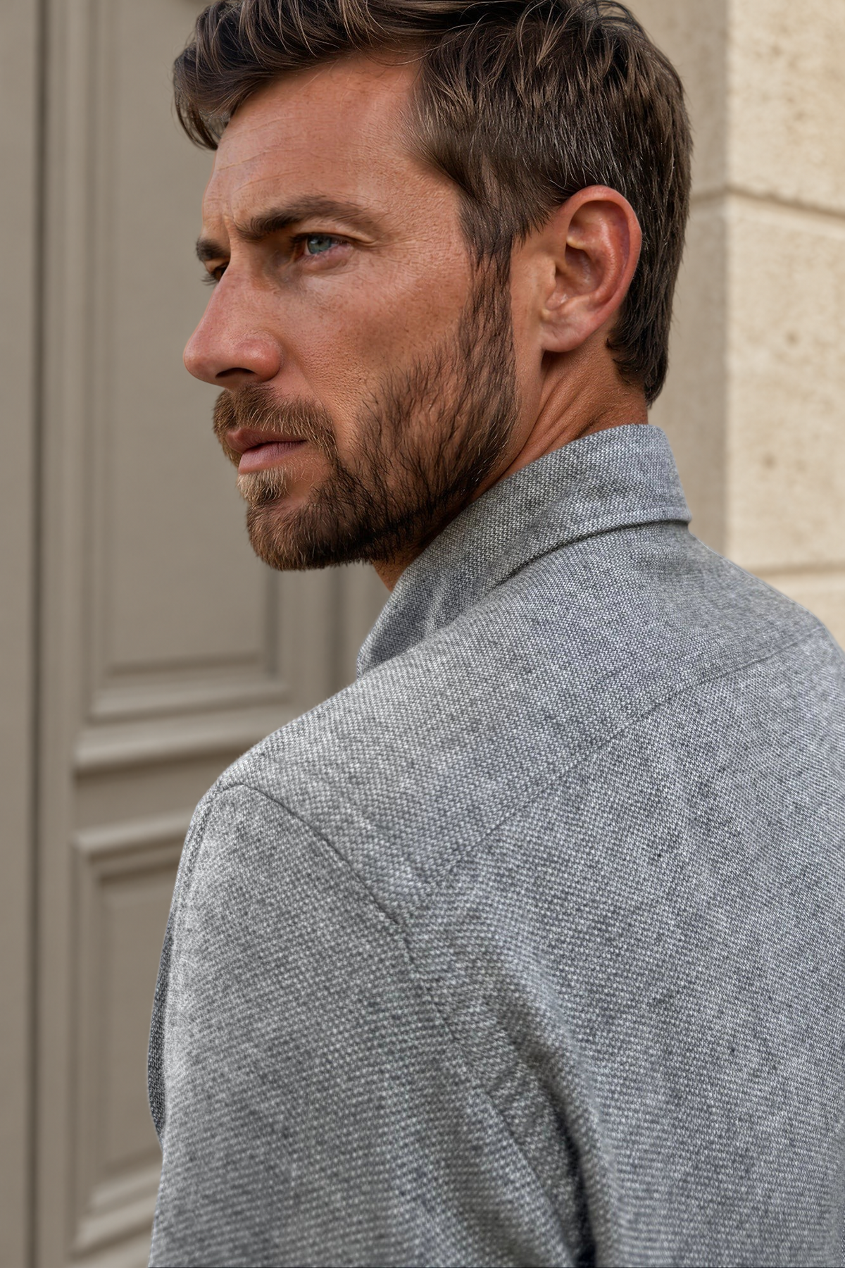 Camisa Clovis de algodón - Dobby Gris