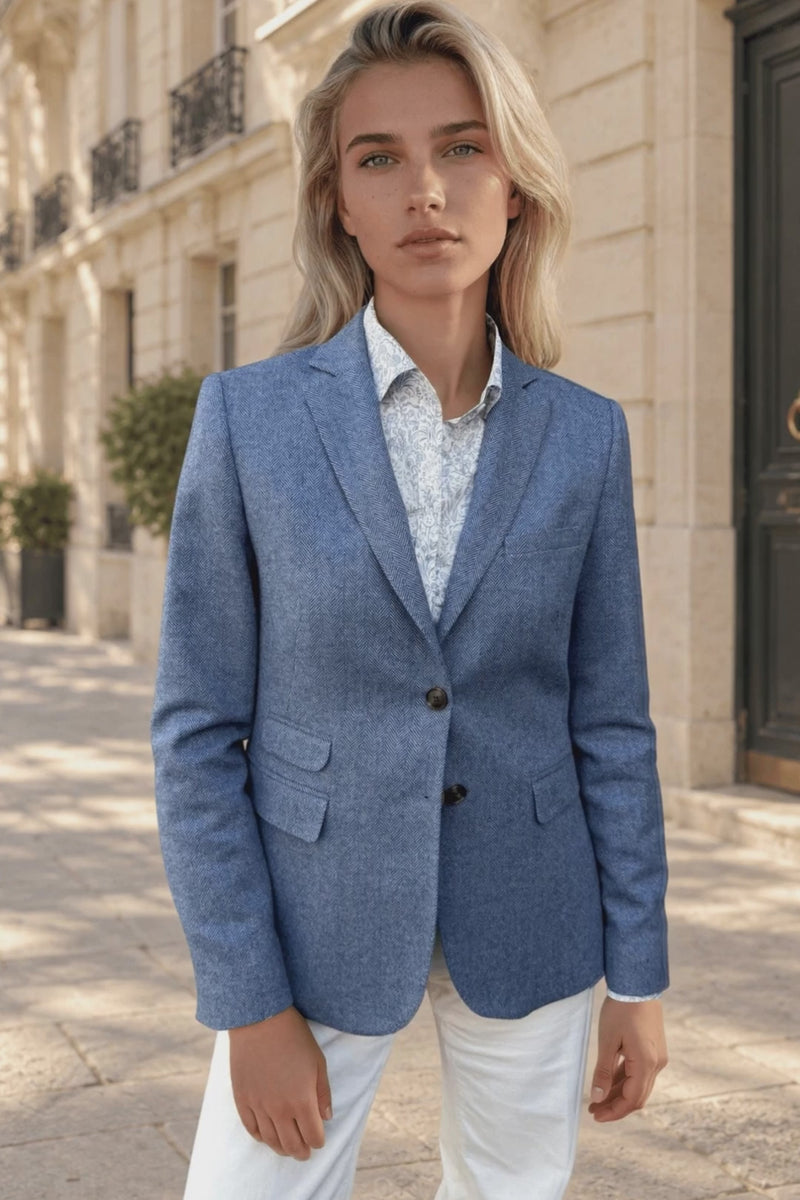 Veste Vesnove en laine vierge chevron - Jeans — vidéo produit