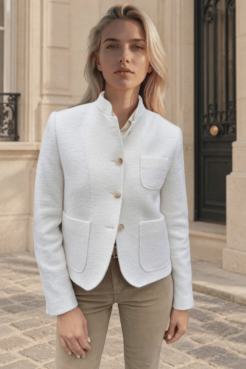 Veste Clara en laine bouclée - Écru — vidéo produit