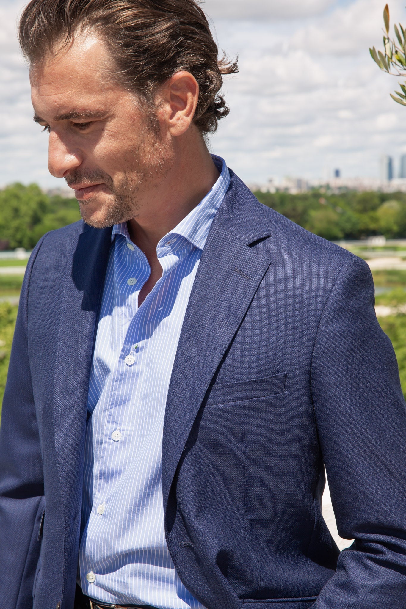 Blazer Goal en laine froide Vitale Barberis - Marine-VESTE BLAZER HOMME-Curling-Paris