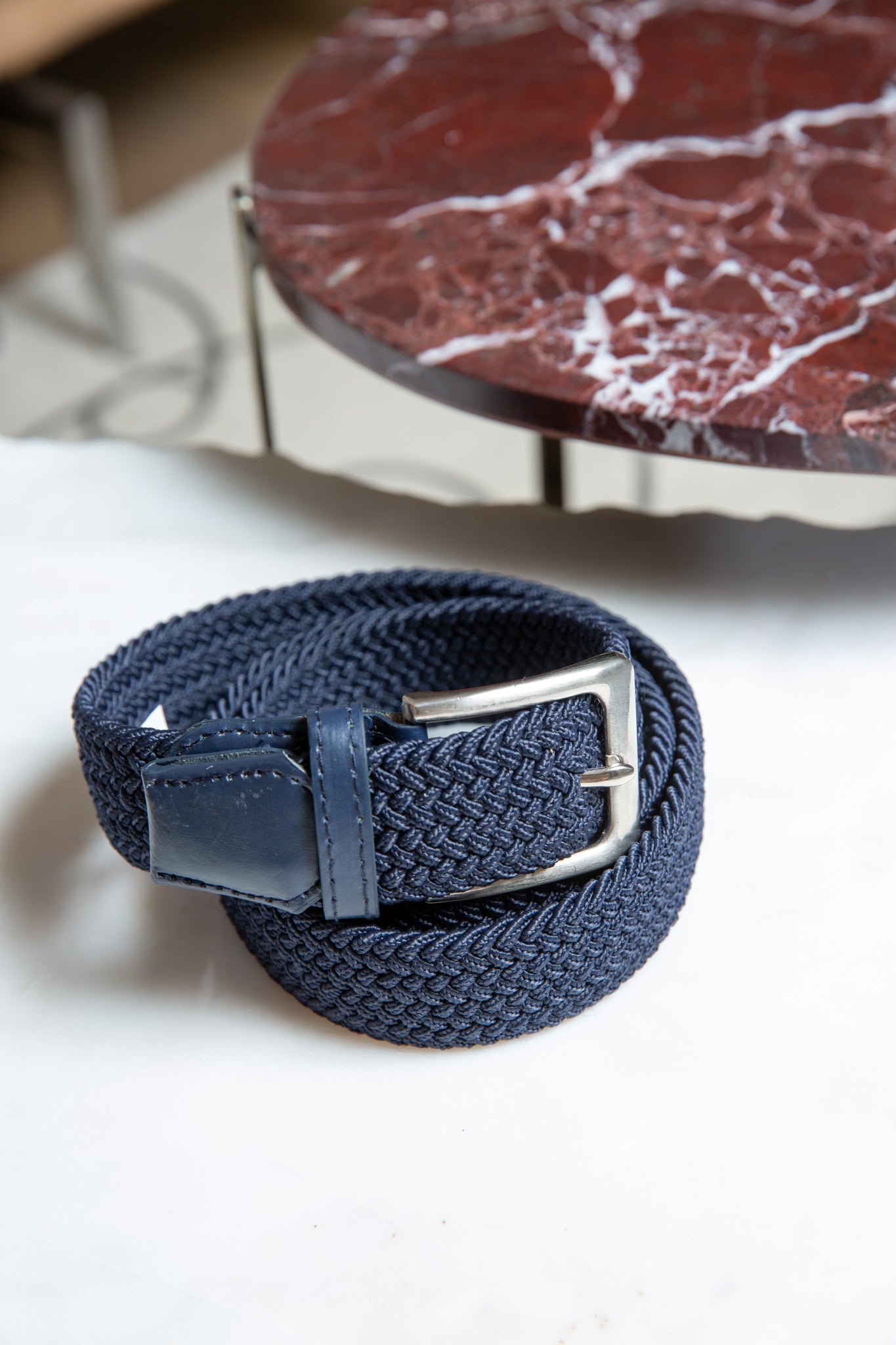 Ceinture tressée celestyn - Marine-CEINTURES HOMME-Curling-Paris