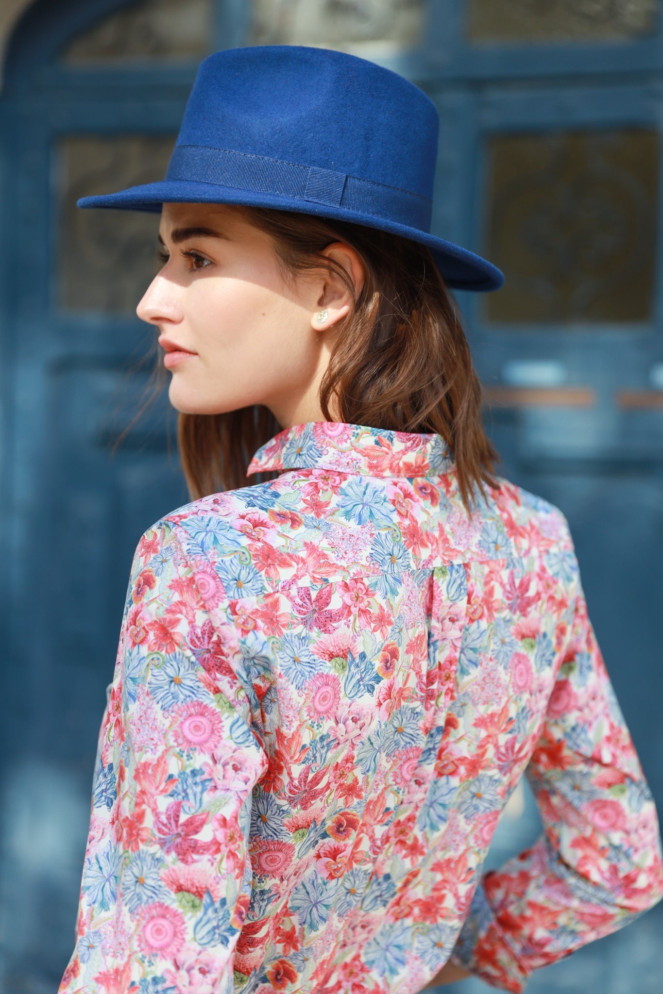 Chapeau Eloi en feutre de laine - Bleu-CHAPEAUX FEMME-Curling-Paris