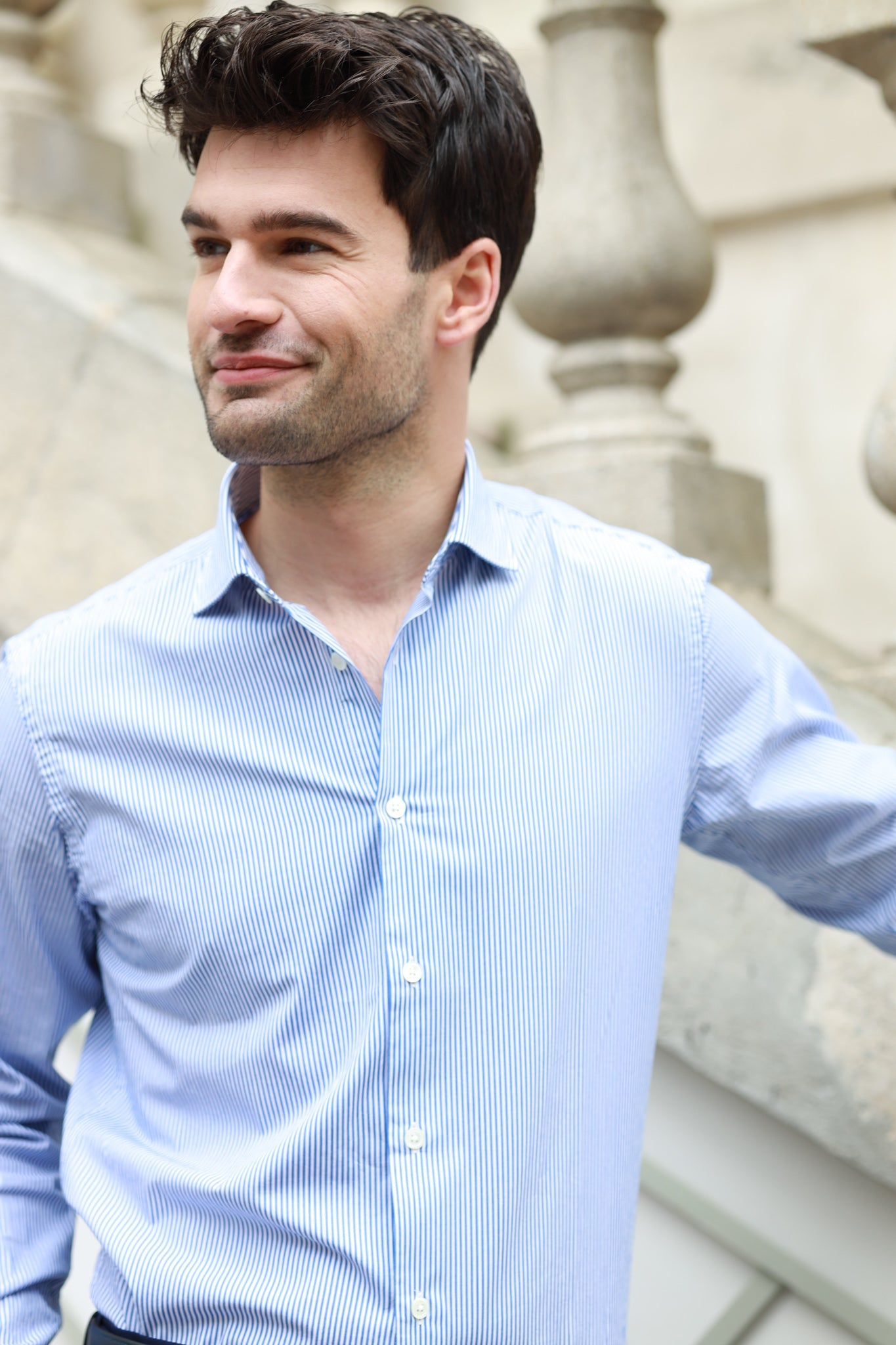 Chemise Calvin en coton - Ciel-CHEMISE HOMME-Curling-Paris