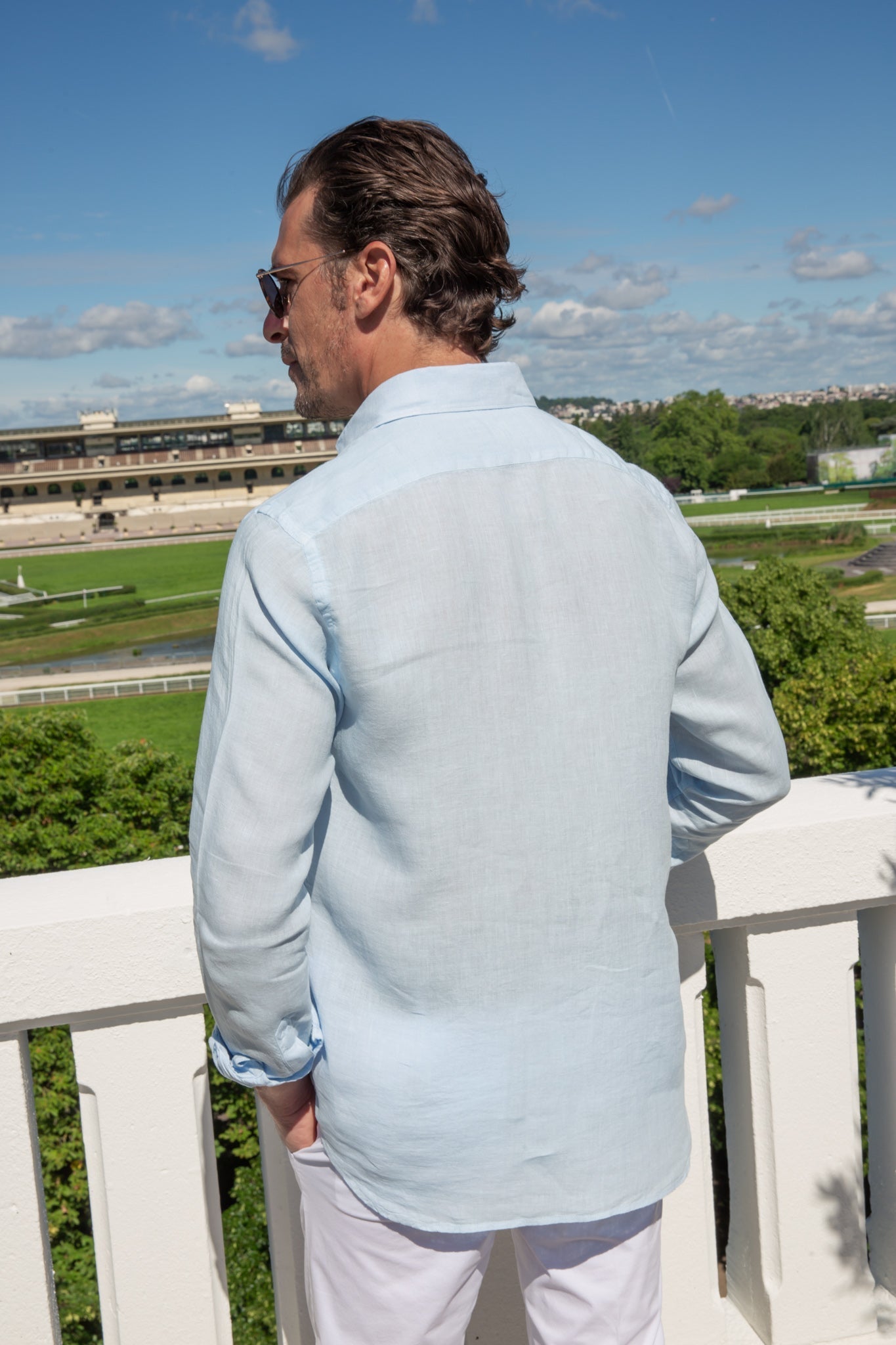 Chemise Calvin en lin - Ciel-CHEMISE HOMME-Curling-Paris