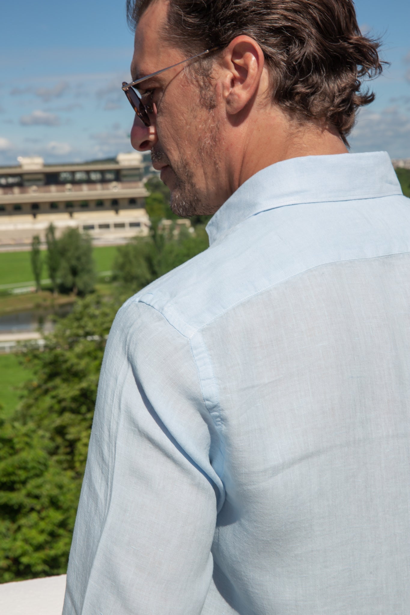 Chemise Calvin en lin - Ciel-CHEMISE HOMME-Curling-Paris