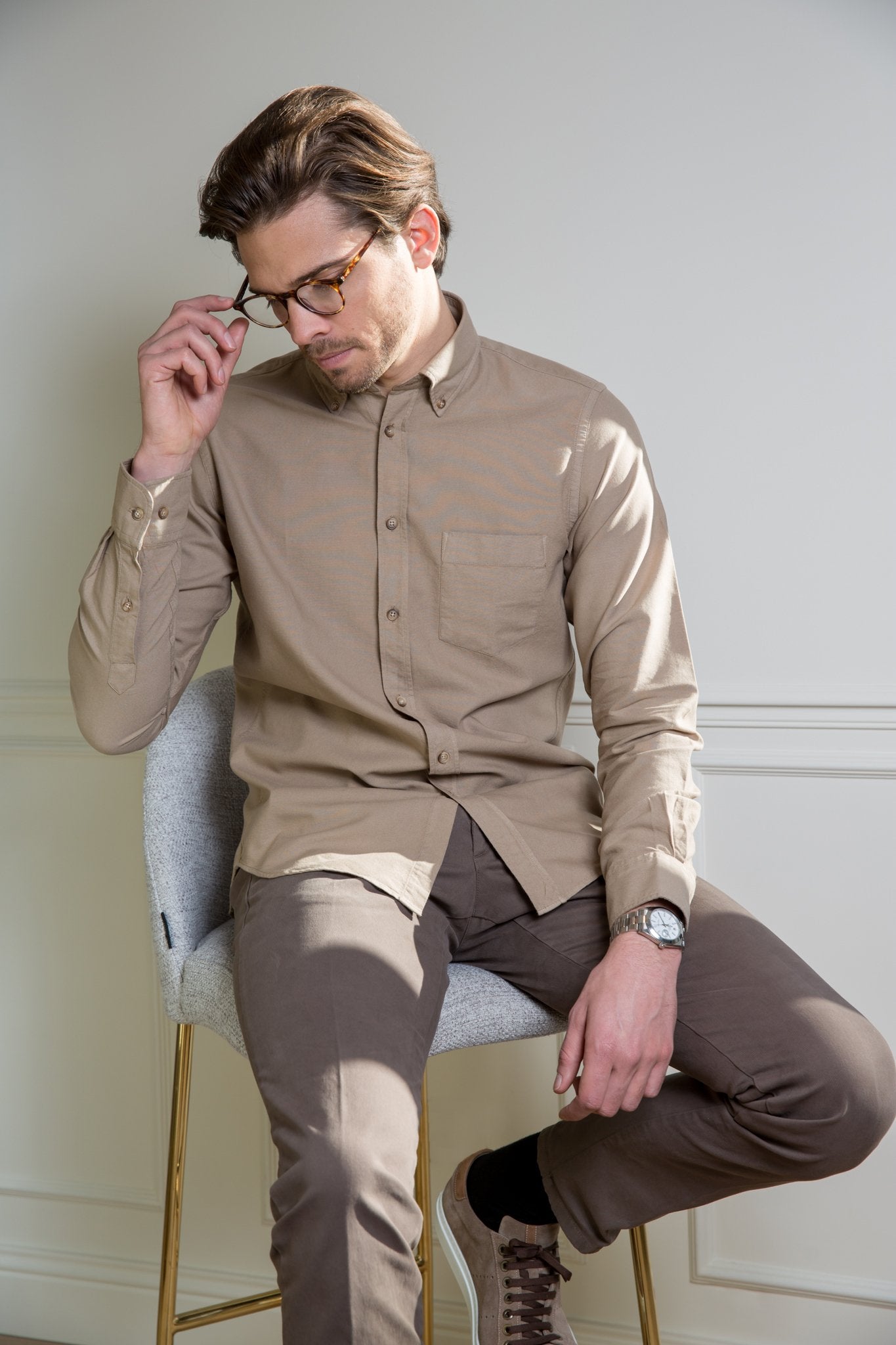 Chemise Clovis en coton Oxford-CHEMISE HOMME-Curling-Paris