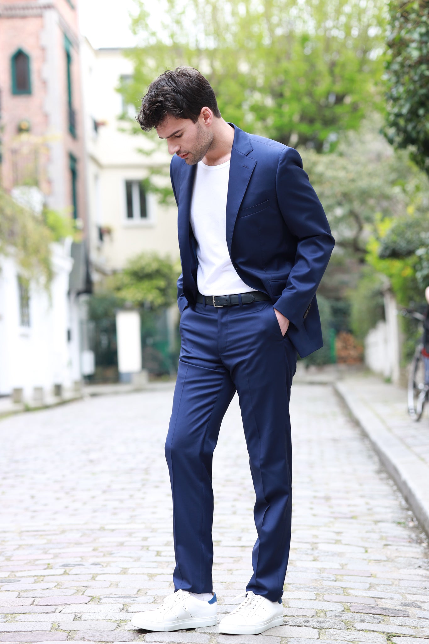 Costume Goal en laine Super 110's - Bleu-COSTUME HOMME-Curling-Paris