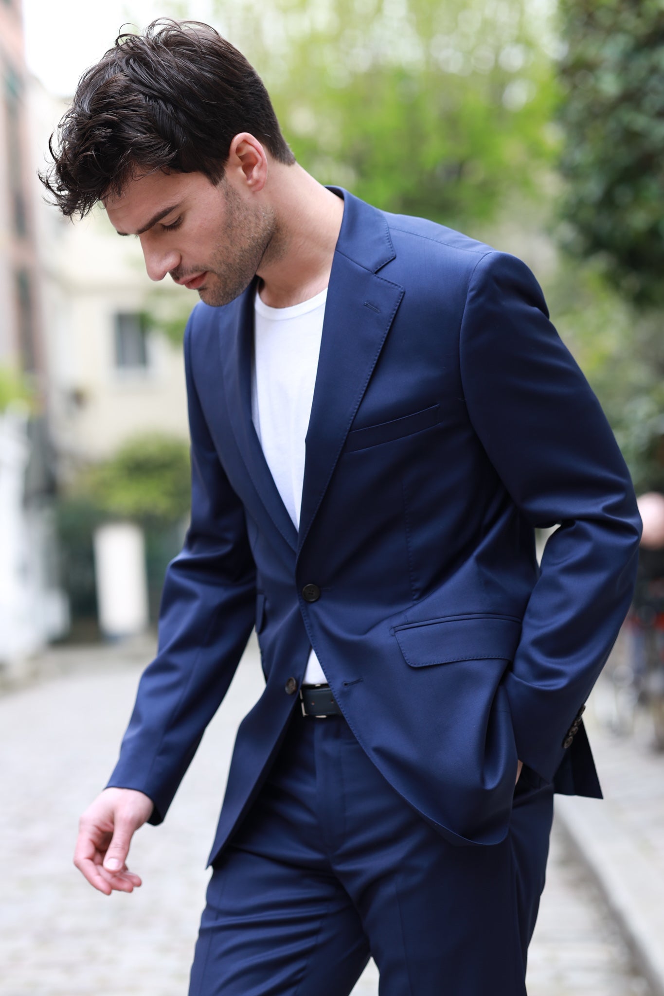 Costume Goal en laine Super 110's - Bleu-COSTUME HOMME-Curling-Paris