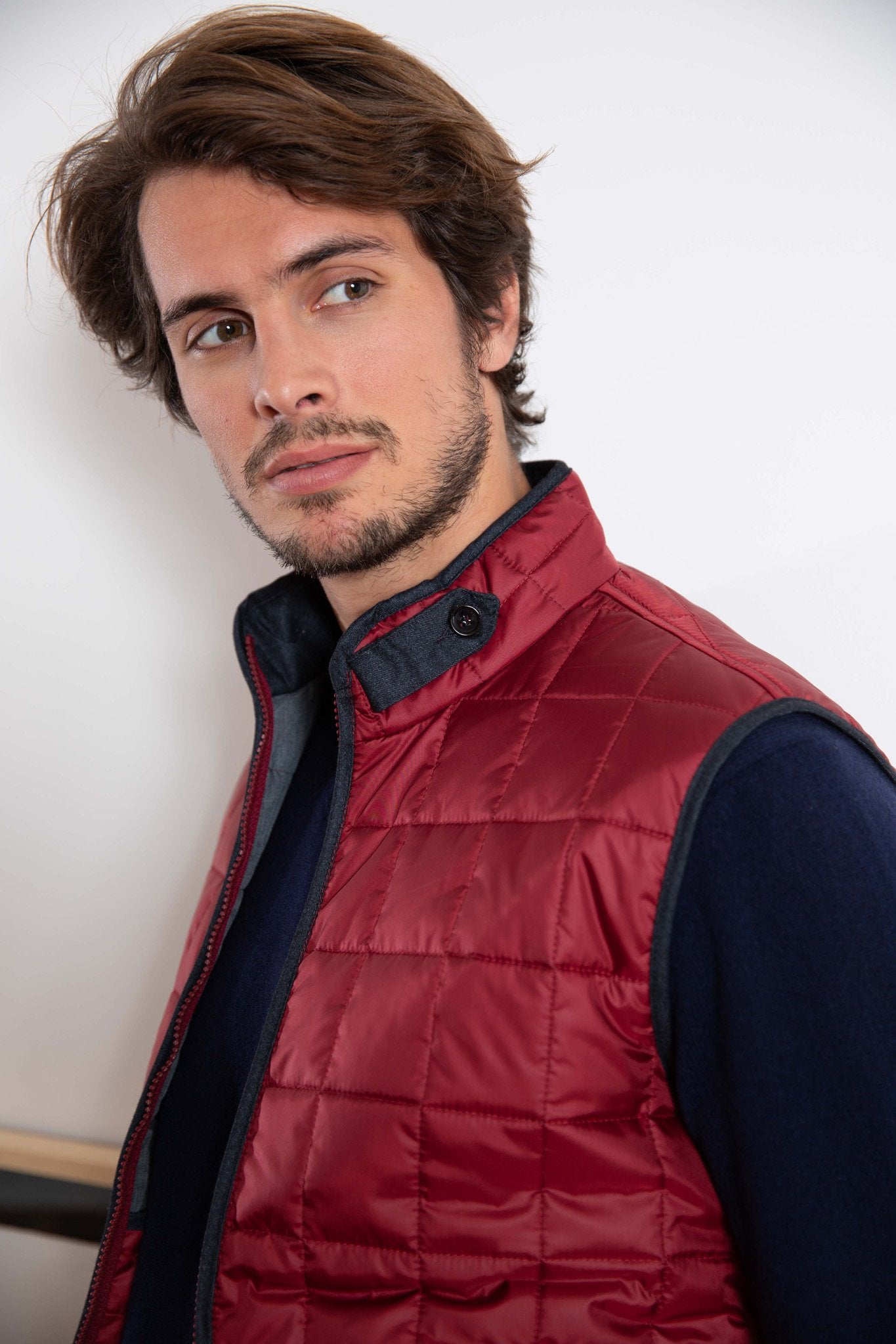 Gilet sans manche Gabin Matelassé - Rouge-MANTEAU HOMME-Curling-Paris