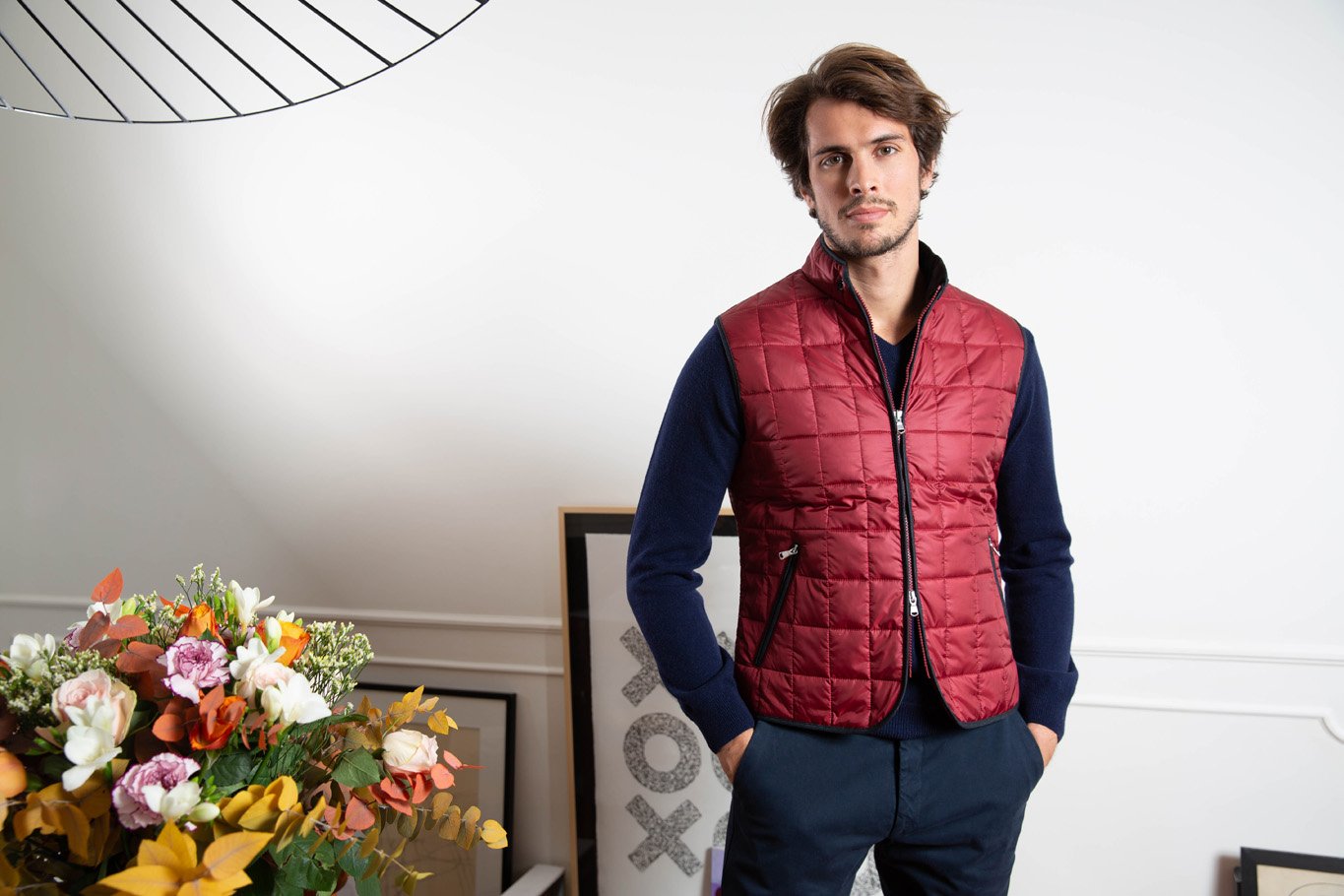 Gilet sans manche Gabin Matelassé - Rouge-MANTEAU HOMME-Curling-Paris