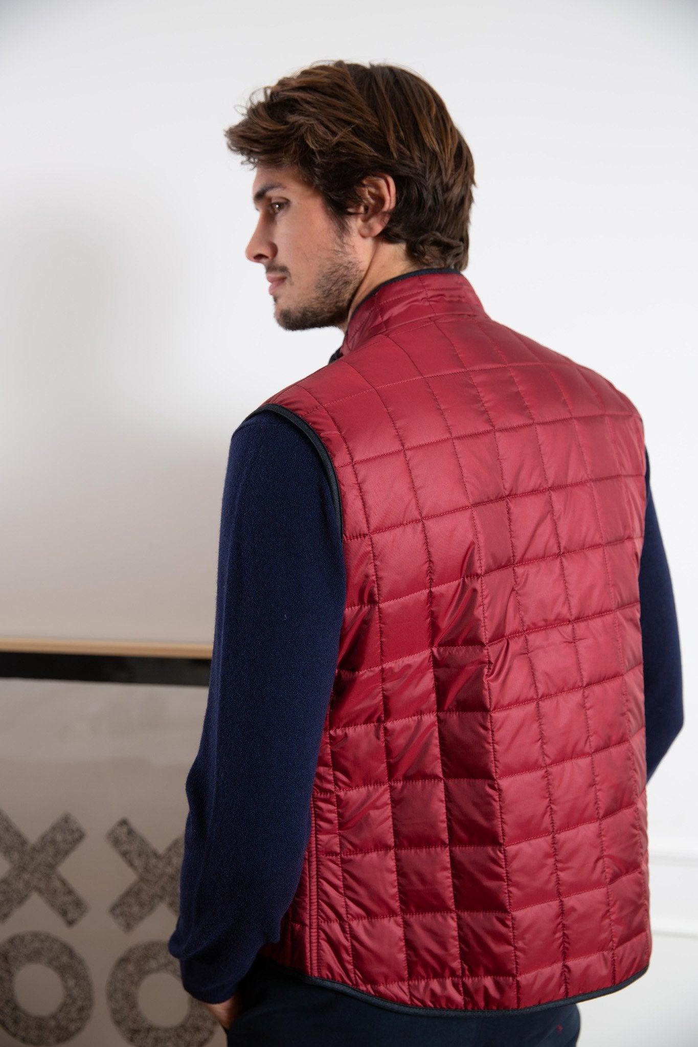 Gilet sans manche Gabin Matelassé - Rouge-MANTEAU HOMME-Curling-Paris