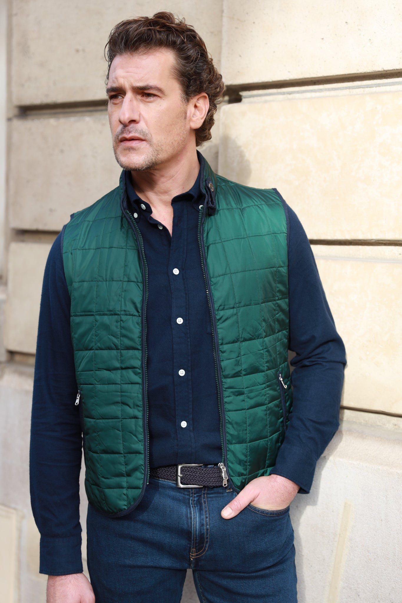 Gilet sans manches Gabin matelassé - Vert-MANTEAU HOMME-Curling-Paris