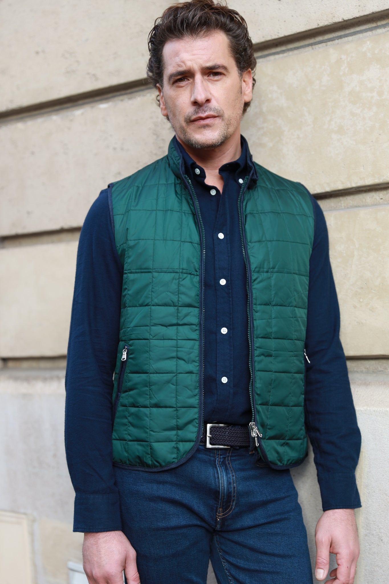 Gilet sans manches Gabin matelassé - Vert-MANTEAU HOMME-Curling-Paris