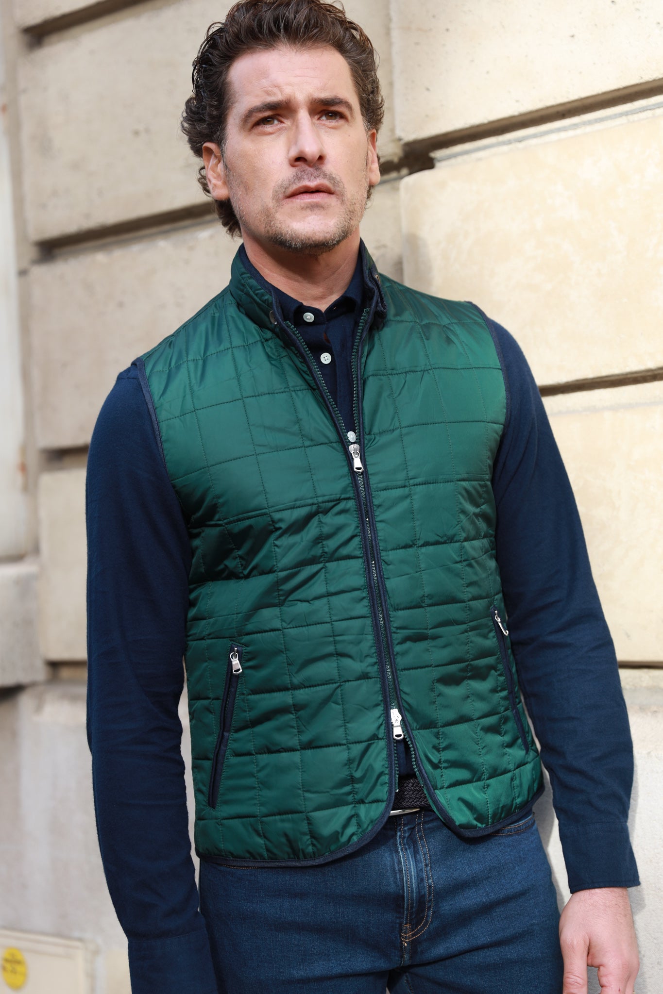 Gilet sans manches Gabin matelassé - Vert-MANTEAU HOMME-Curling-Paris