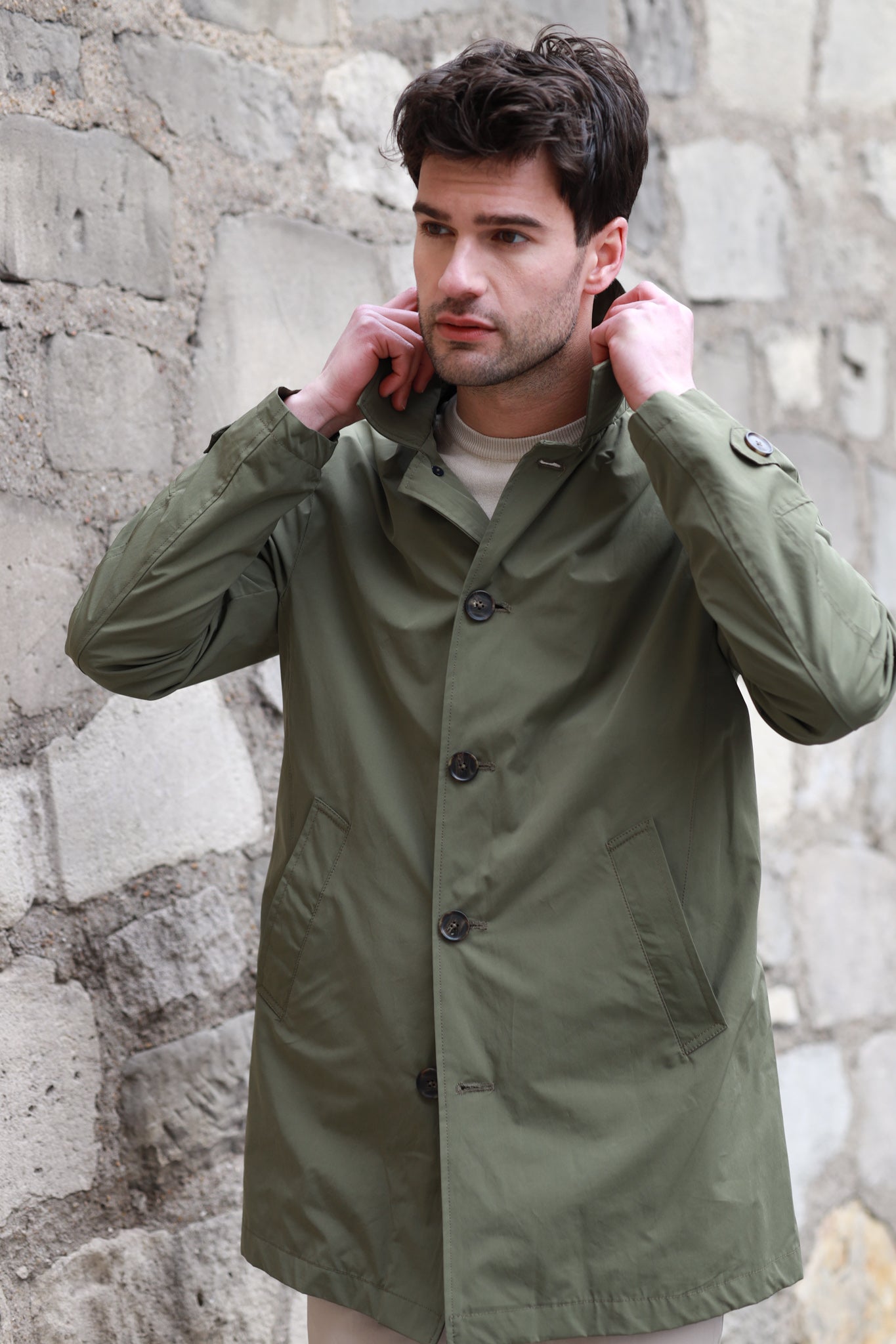 Imperméable Lenny - Kaki-MANTEAU HOMME-Curling-Paris