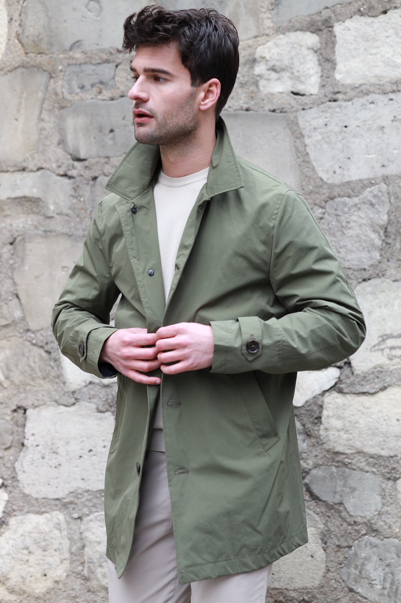 Imperméable Lenny - Kaki-MANTEAU HOMME-Curling-Paris