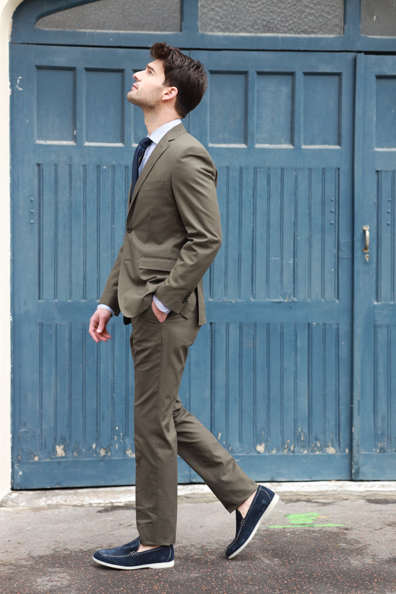 Mocassin en daim Lauren - Marine-CHAUSSURES HOMME-Curling-Paris