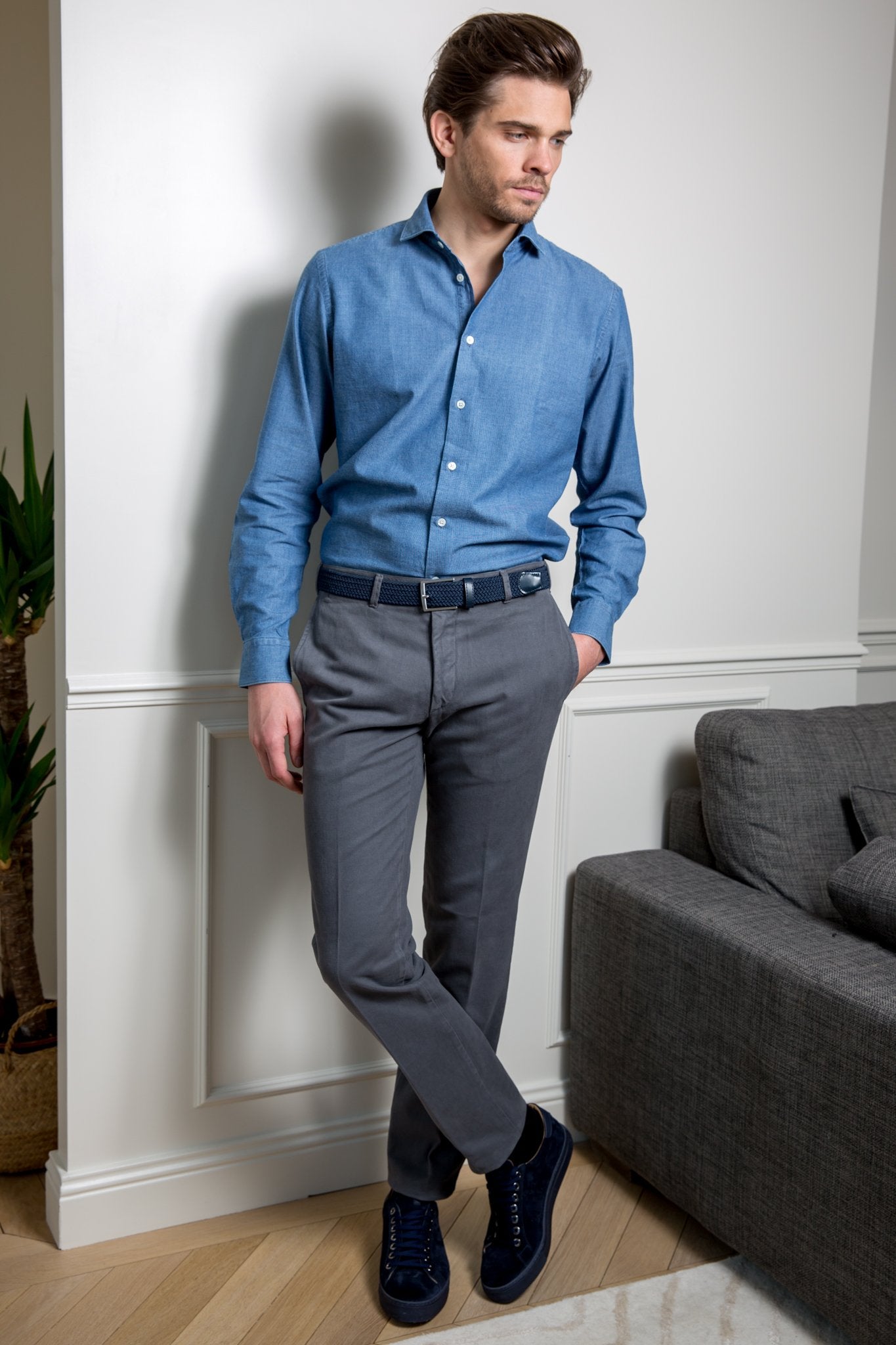 Pantalon Sean coupe droite en whipcord de coton d'hiver-PANTALON HOMME-Curling-Paris