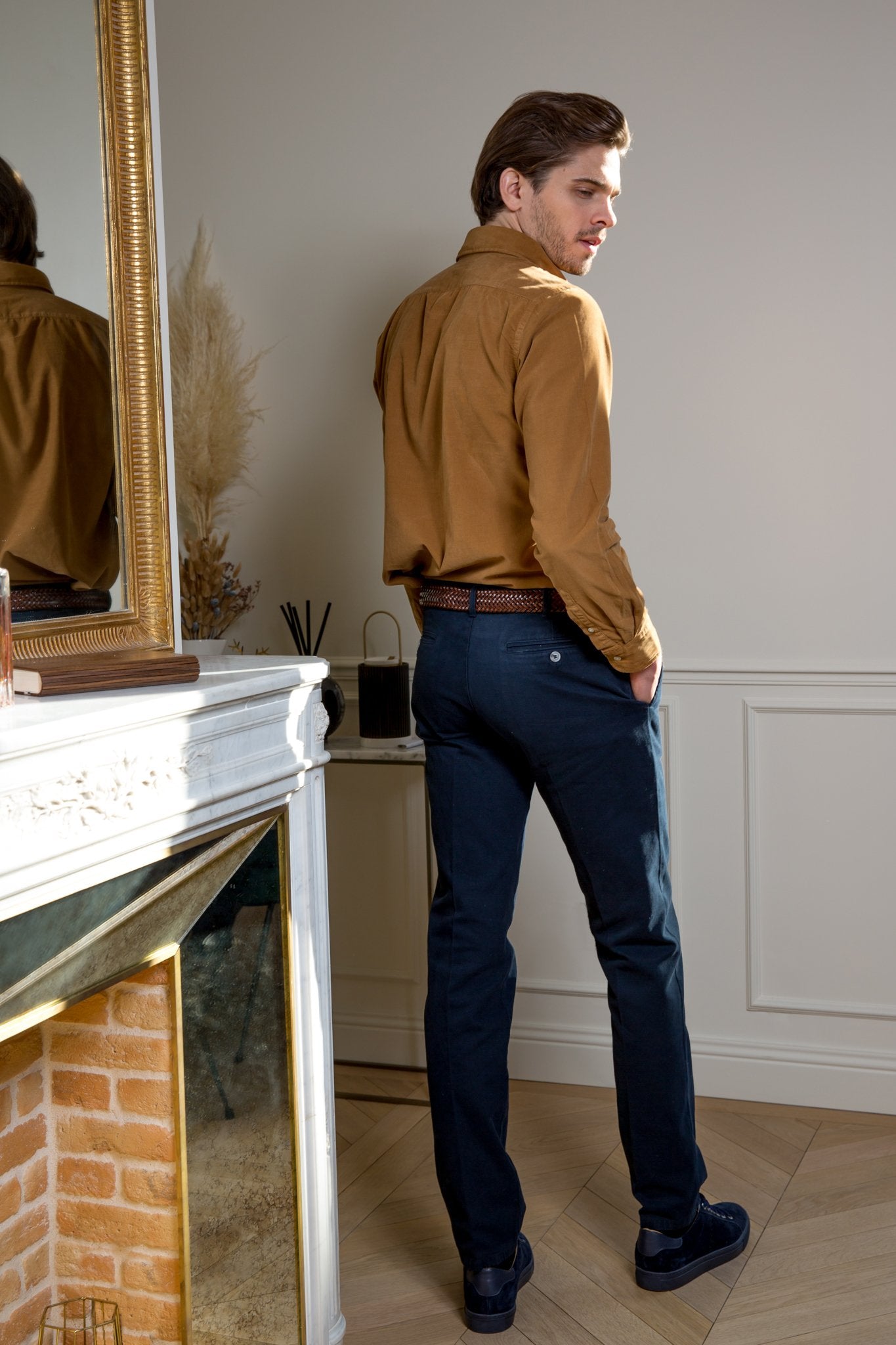 Pantalon Sean coupe droite en whipcord de coton d'hiver-PANTALON HOMME-Curling-Paris