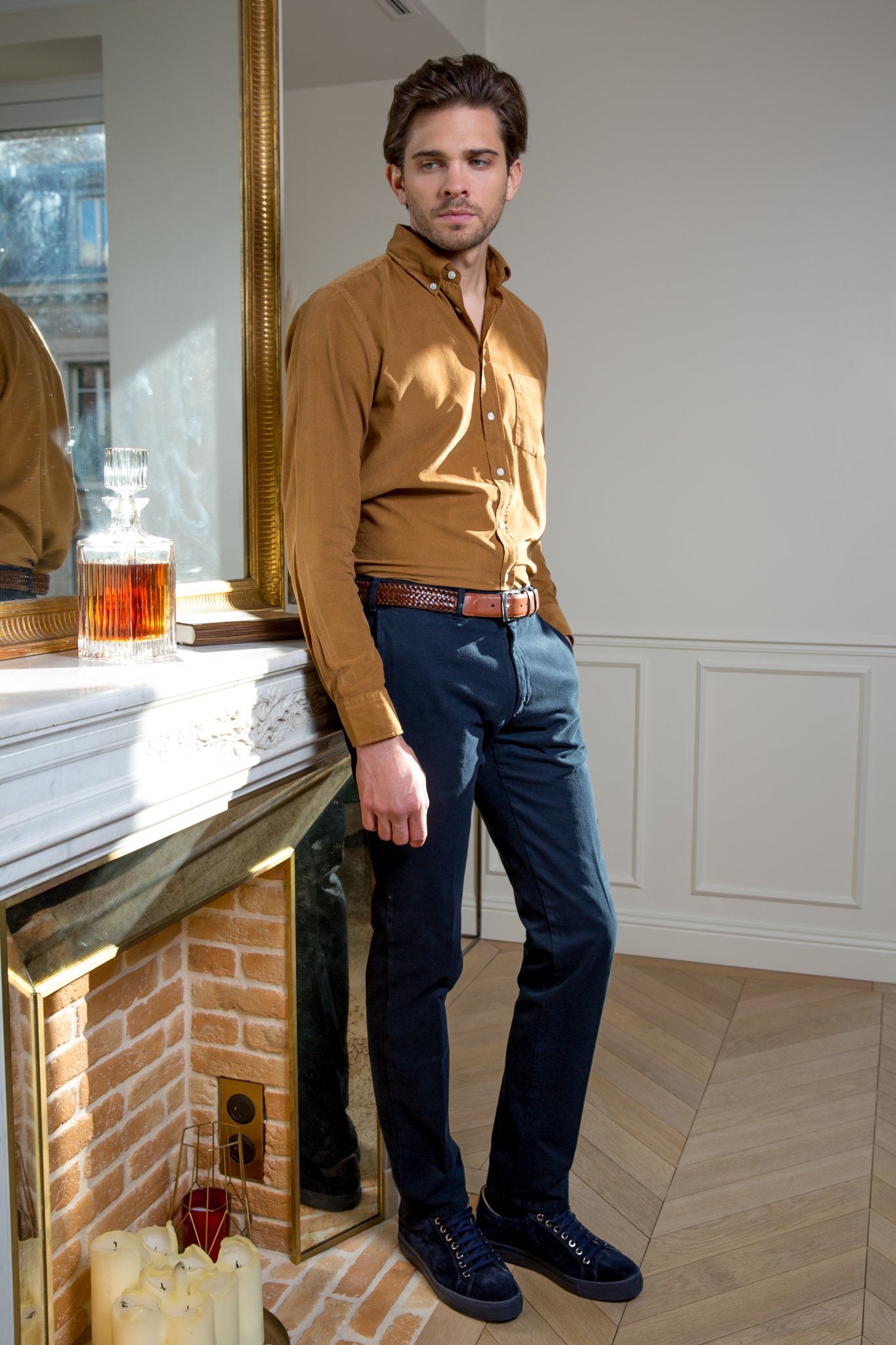 Pantalon Sean coupe droite en whipcord de coton d'hiver-PANTALON HOMME-Curling-Paris