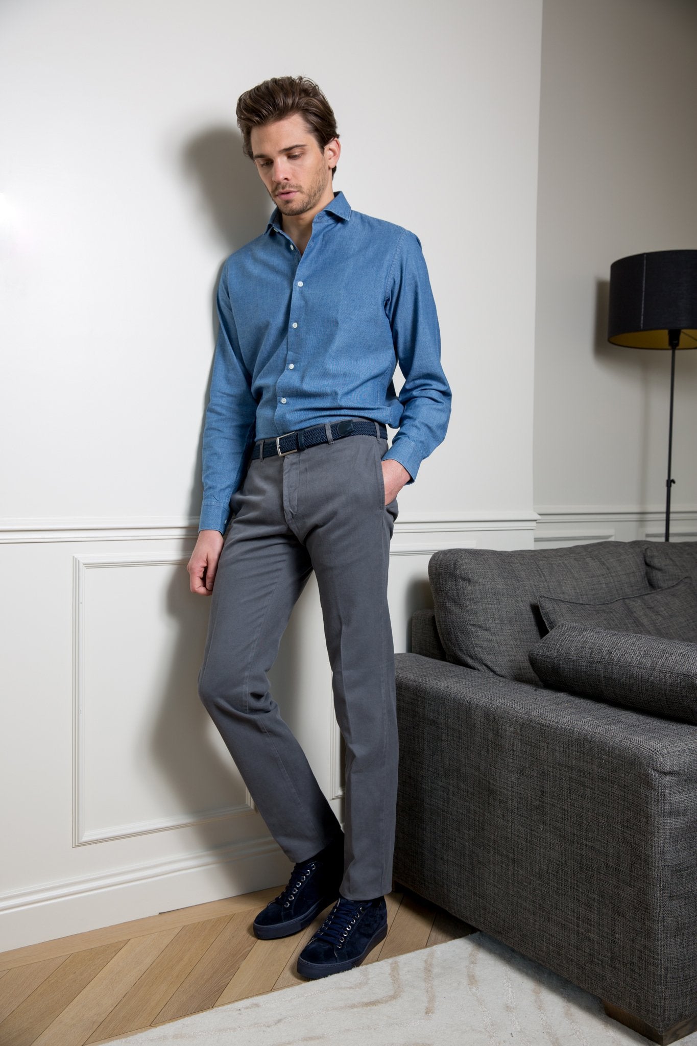 Pantalon Sean coupe droite en whipcord de coton d'hiver-PANTALON HOMME-Curling-Paris