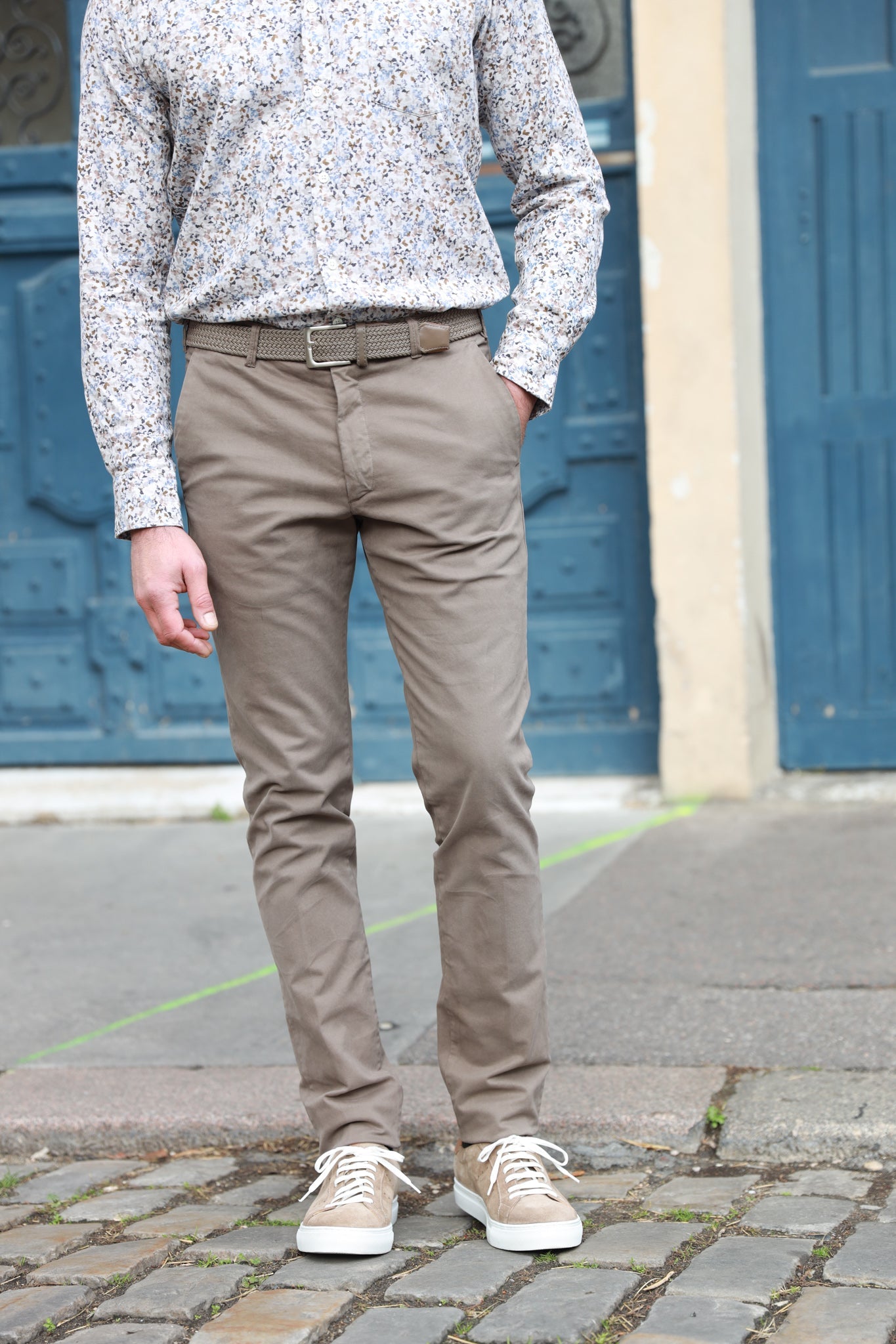 Pantalon SeanFit en coton d'hiver stretch - Taupe-PANTALON HOMME-Curling-Paris