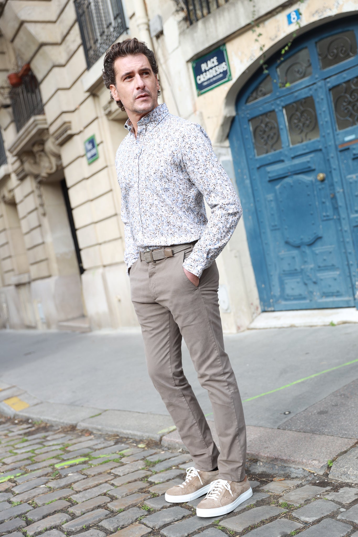 Pantalon SeanFit en coton d'hiver stretch - Taupe-PANTALON HOMME-Curling-Paris